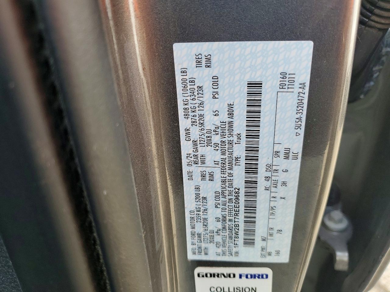 2024 Ford F250 Super Duty Gray vin: 1FT8W2BT7REE09682