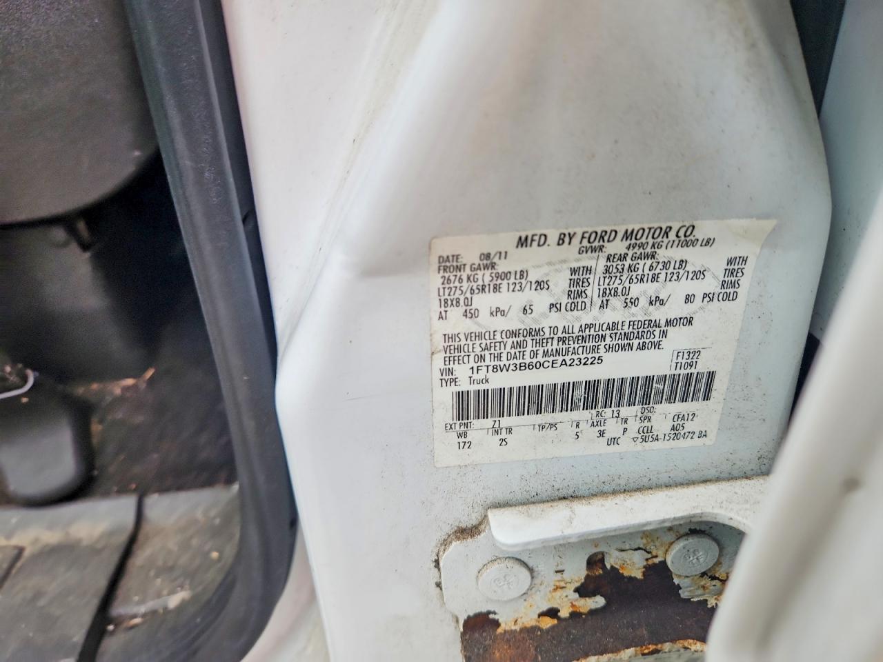2012 Ford F350 Super Duty White vin: 1FT8W3B60CEA23225