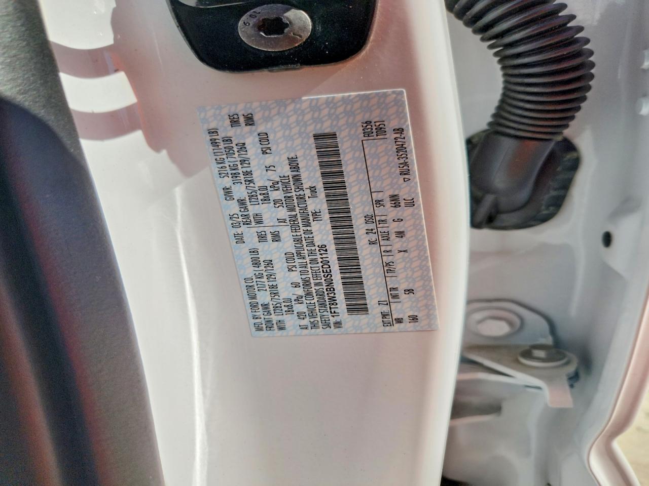 2025 Ford F350 Super Duty White vin: 1FT8W3BN0SED01126