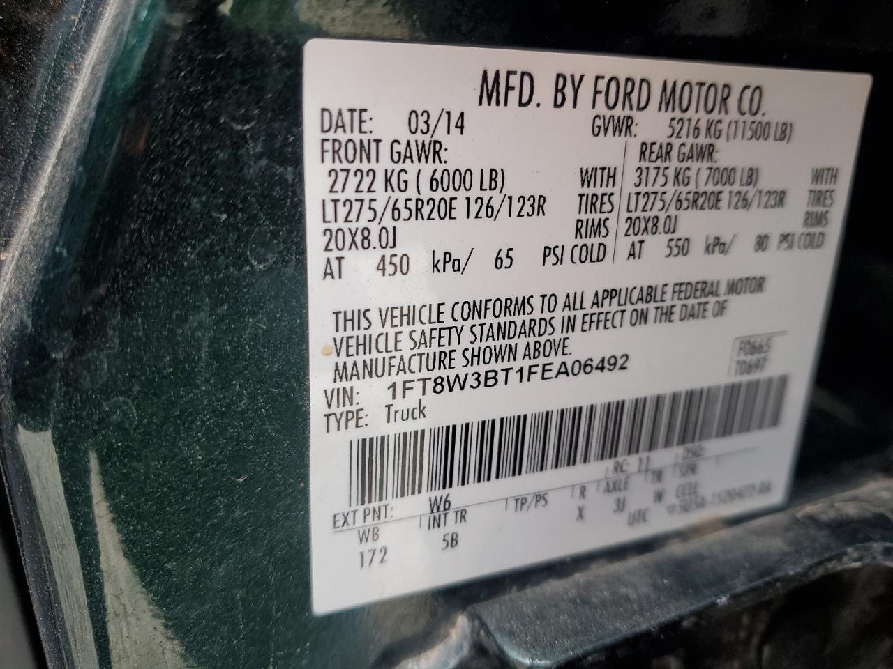 2015 Ford F350 Super Duty Green vin: 1FT8W3BT1FEA06492