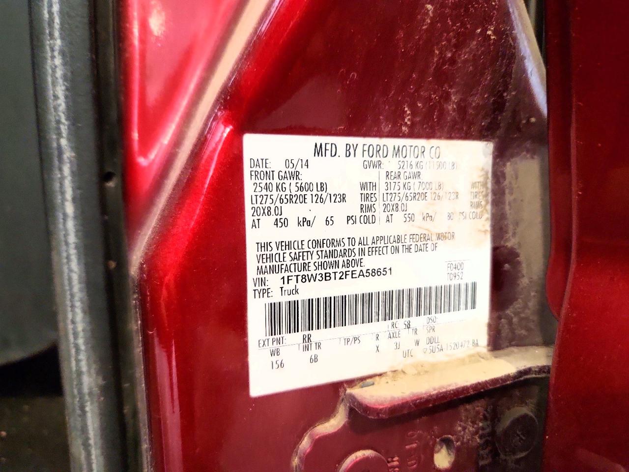 2015 Ford F350 Super Duty Maroon vin: 1FT8W3BT2FEA58651