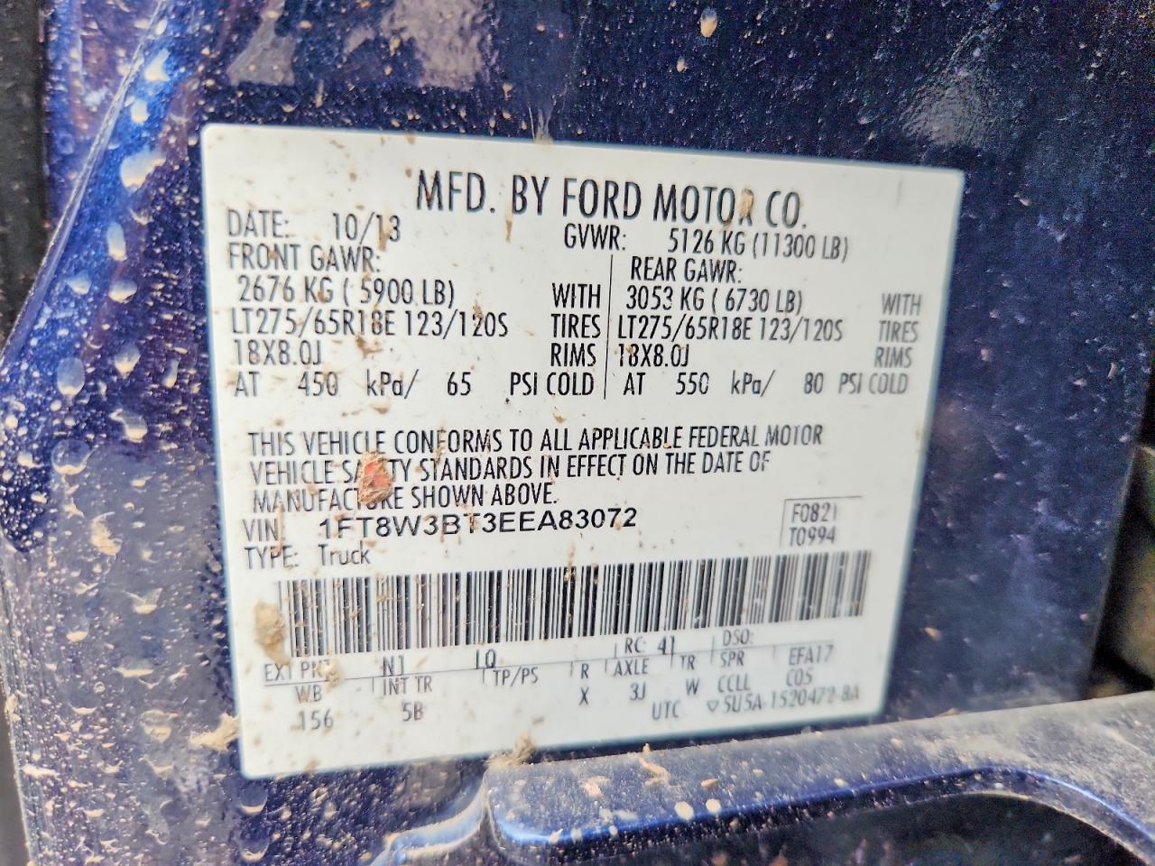 2014 Ford F350 Super Duty Синий vin: 1FT8W3BT3EEA83072