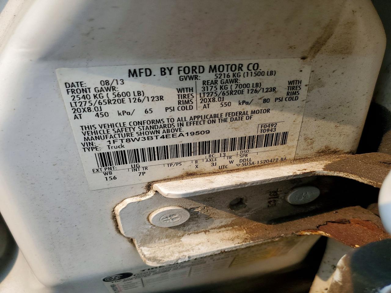 2014 Ford F350 Super Duty Белый vin: 1FT8W3BT4EEA19509