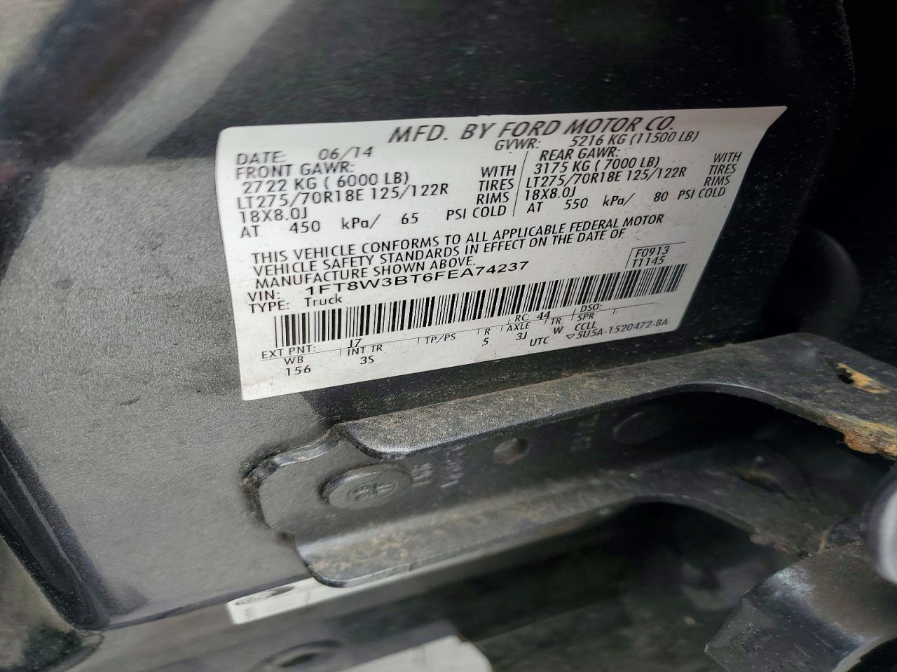 2015 Ford F350 Super Duty Gray vin: 1FT8W3BT6FEA74237