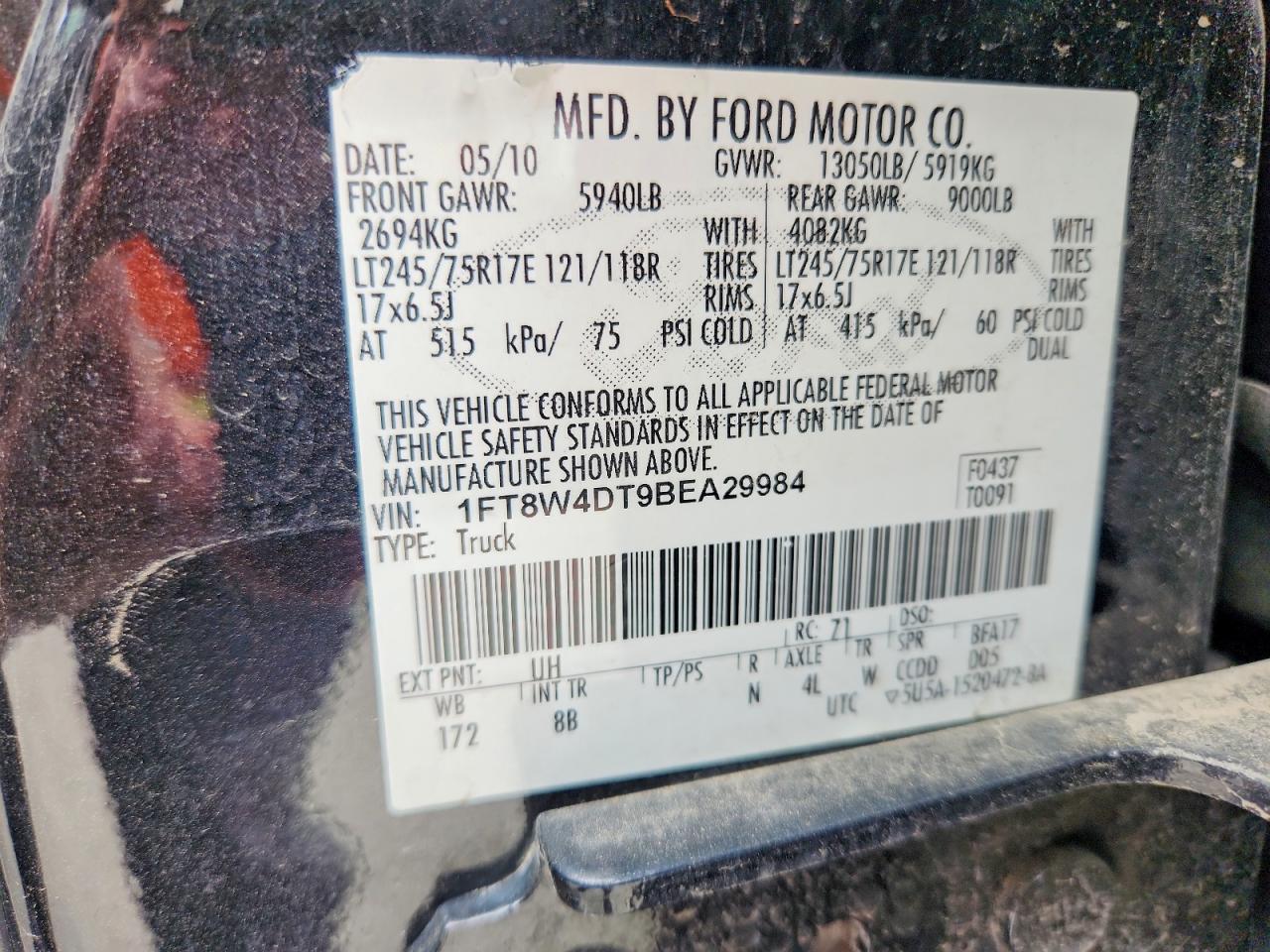 2011 Ford F350 Super Duty Black vin: 1FT8W4DT9BEA29984