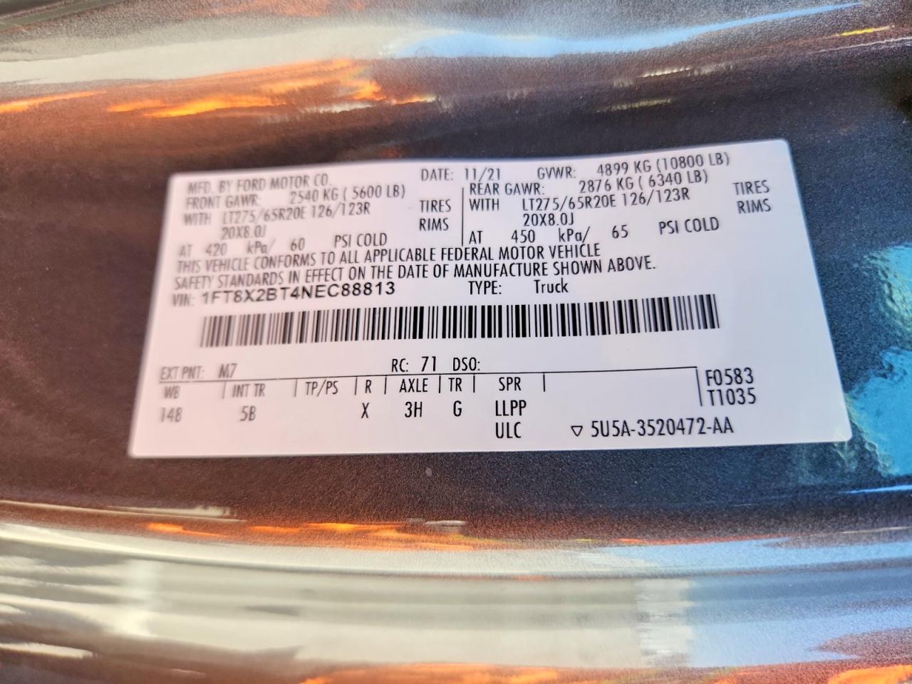2022 Ford F250 Super Duty Gray vin: 1FT8X2BT4NEC88813