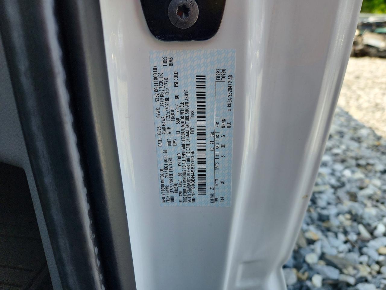2025 Ford F350 Super Duty Белый vin: 1FT8X3BN4SED19156