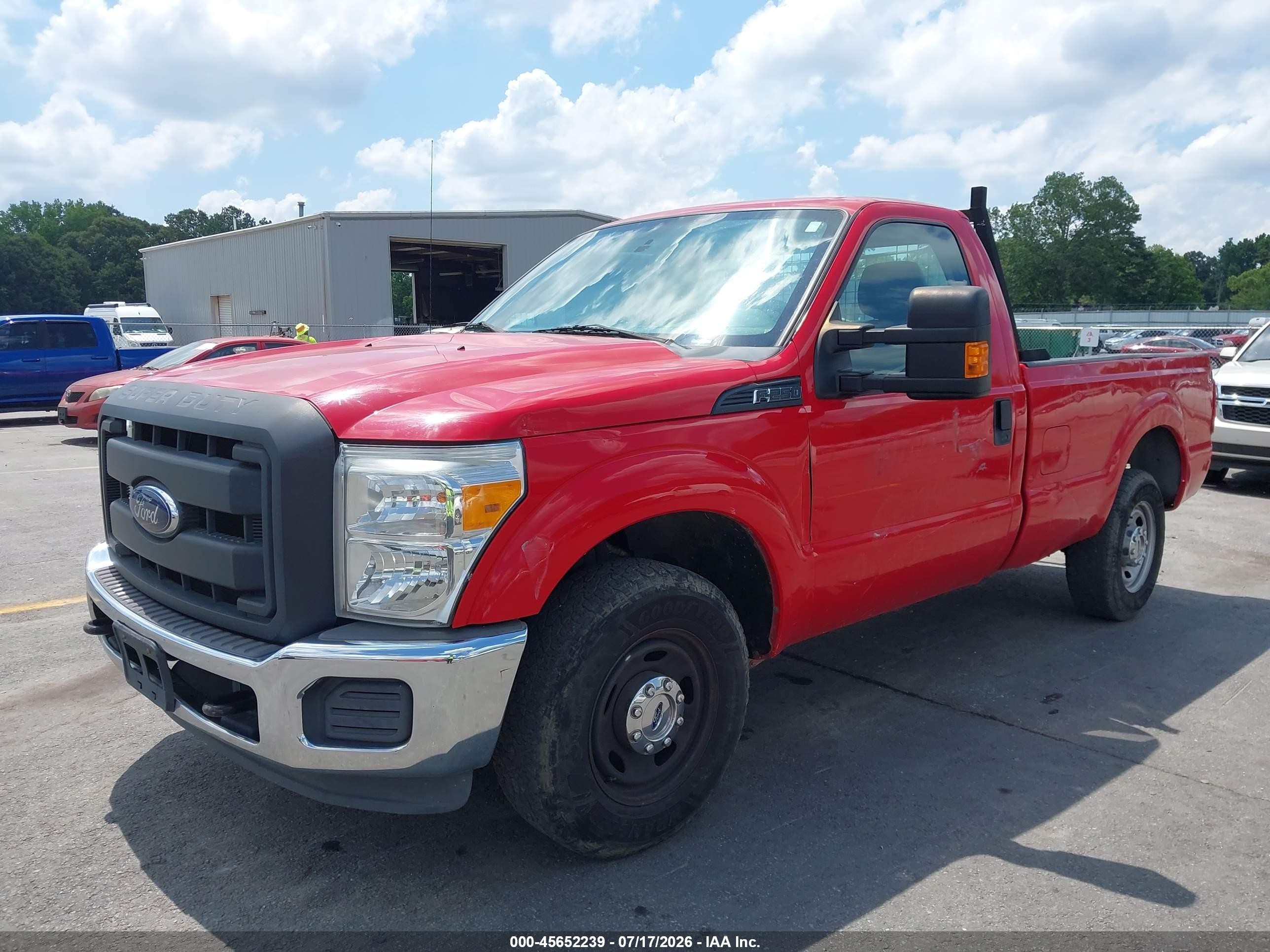 2014 Ford F-250 Xl Red vin: 1FTBF2A66EEB74431