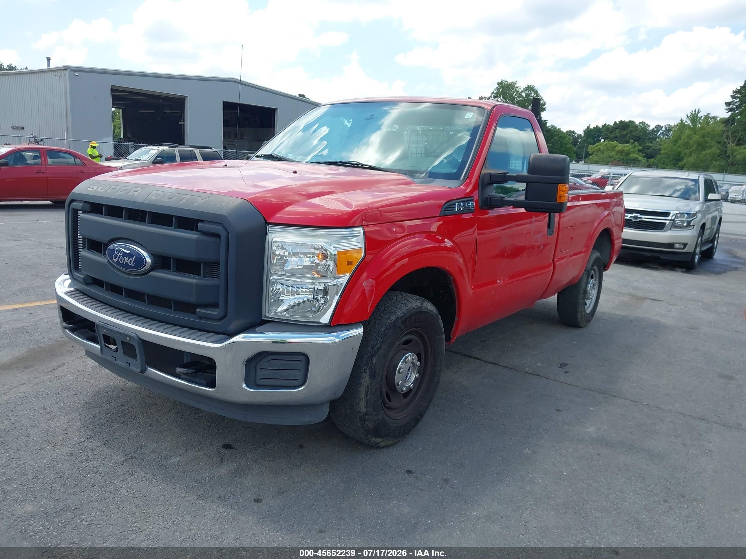 2014 Ford F-250 Xl Red vin: 1FTBF2A66EEB74431
