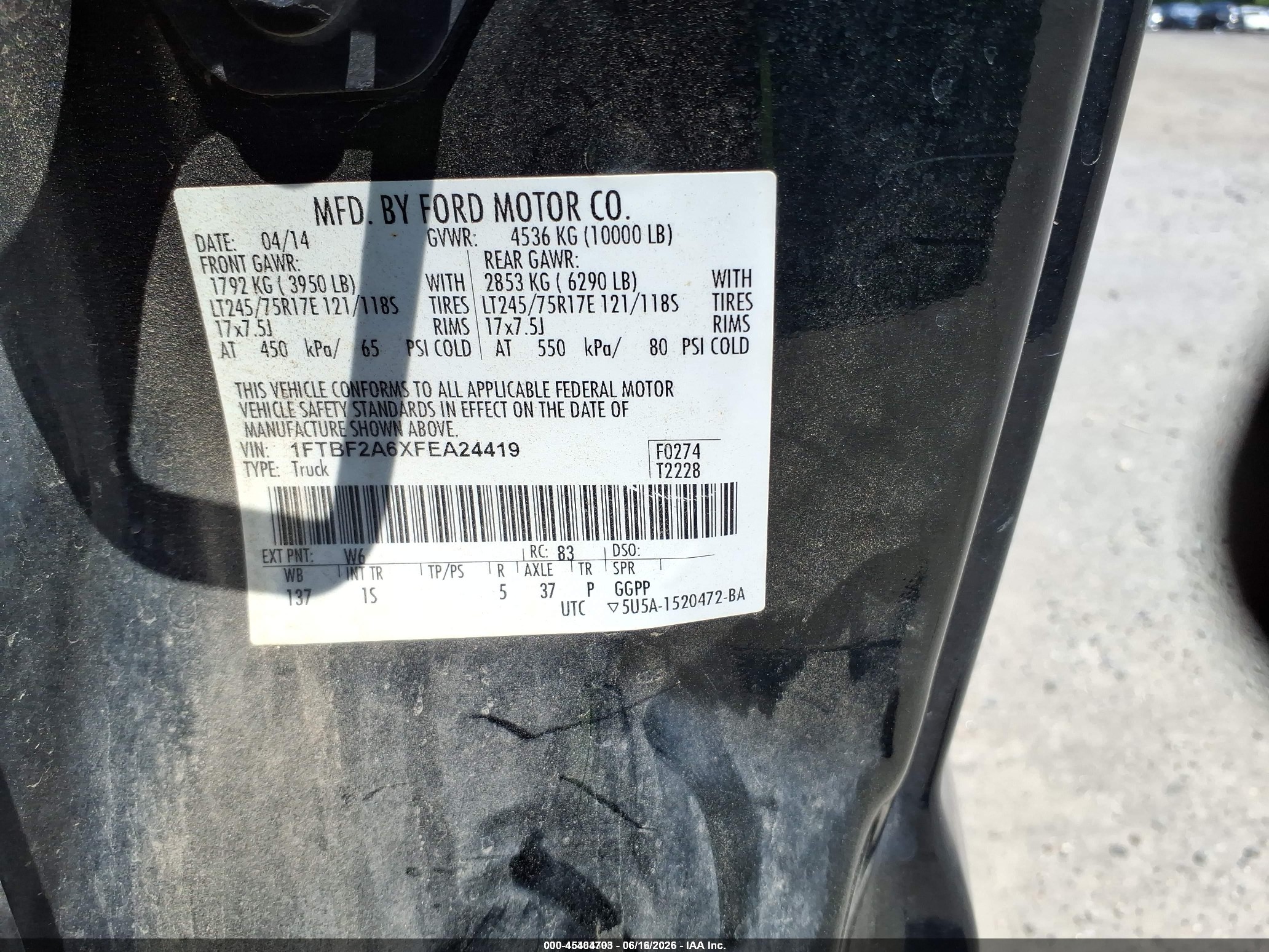 2015 Ford F-250 Xl Green vin: 1FTBF2A6XFEA24419