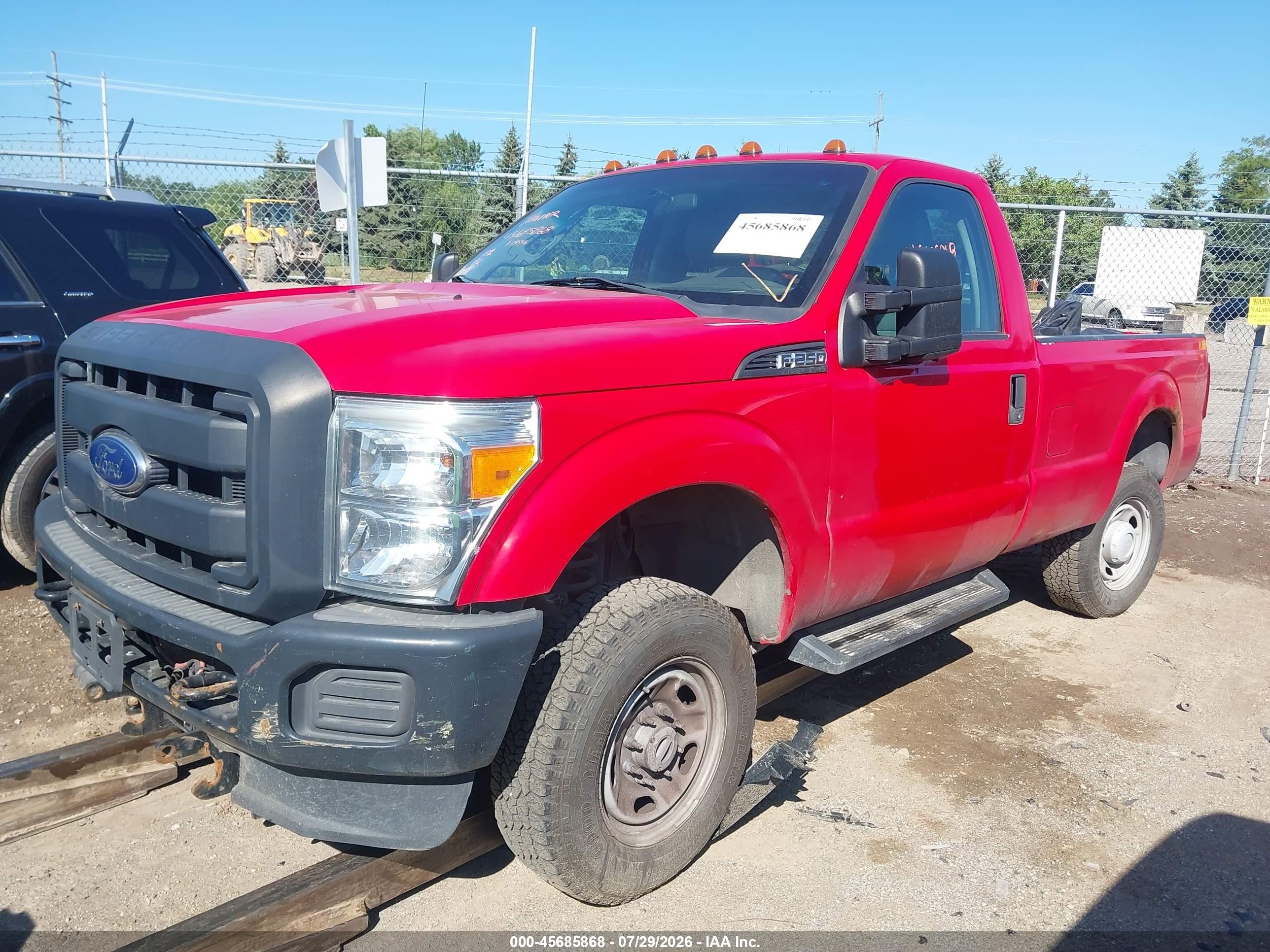 2015 Ford F250 Super Duty Red vin: 1FTBF2B62FEC09546