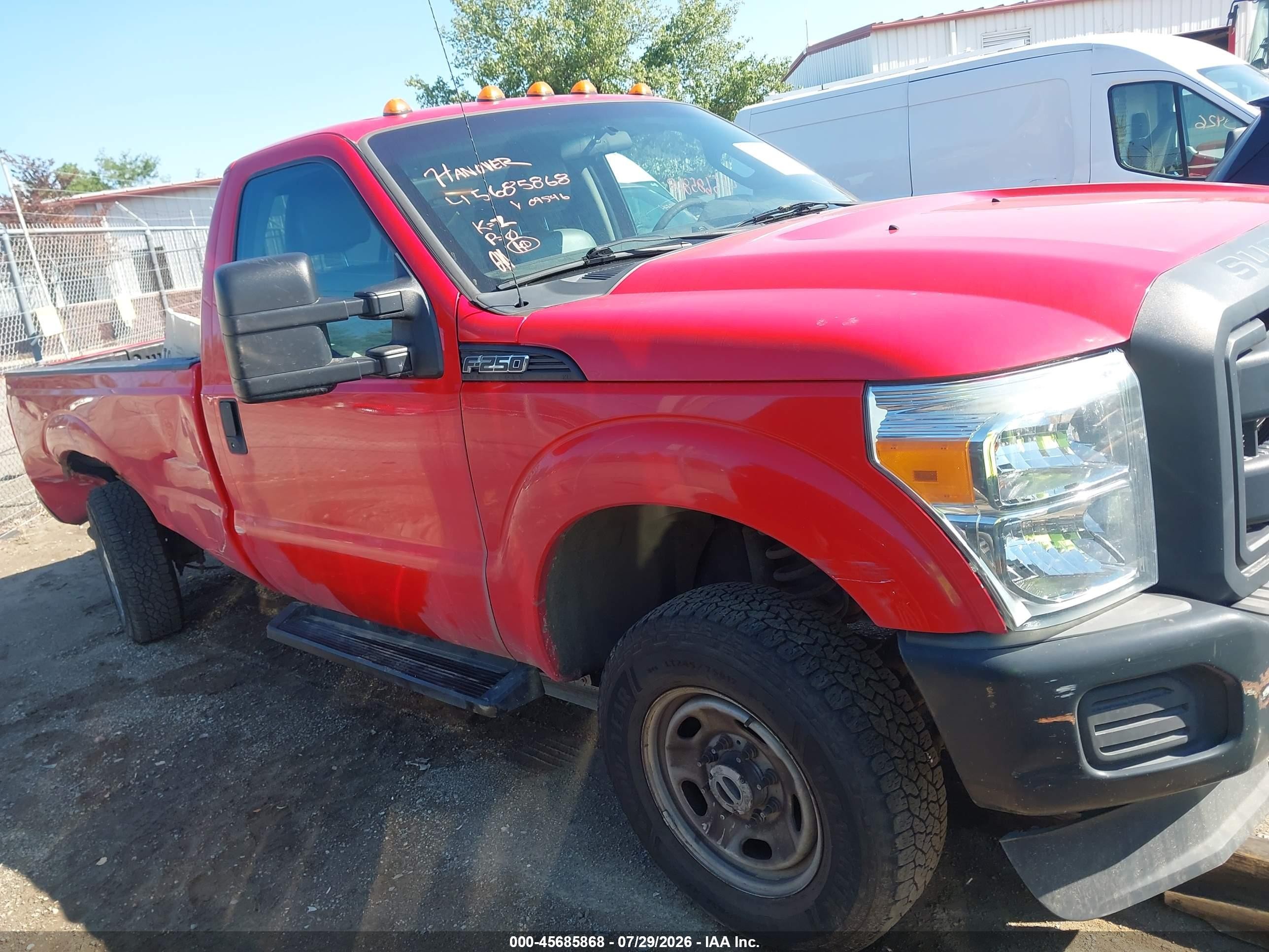 2015 Ford F250 Super Duty Red vin: 1FTBF2B62FEC09546