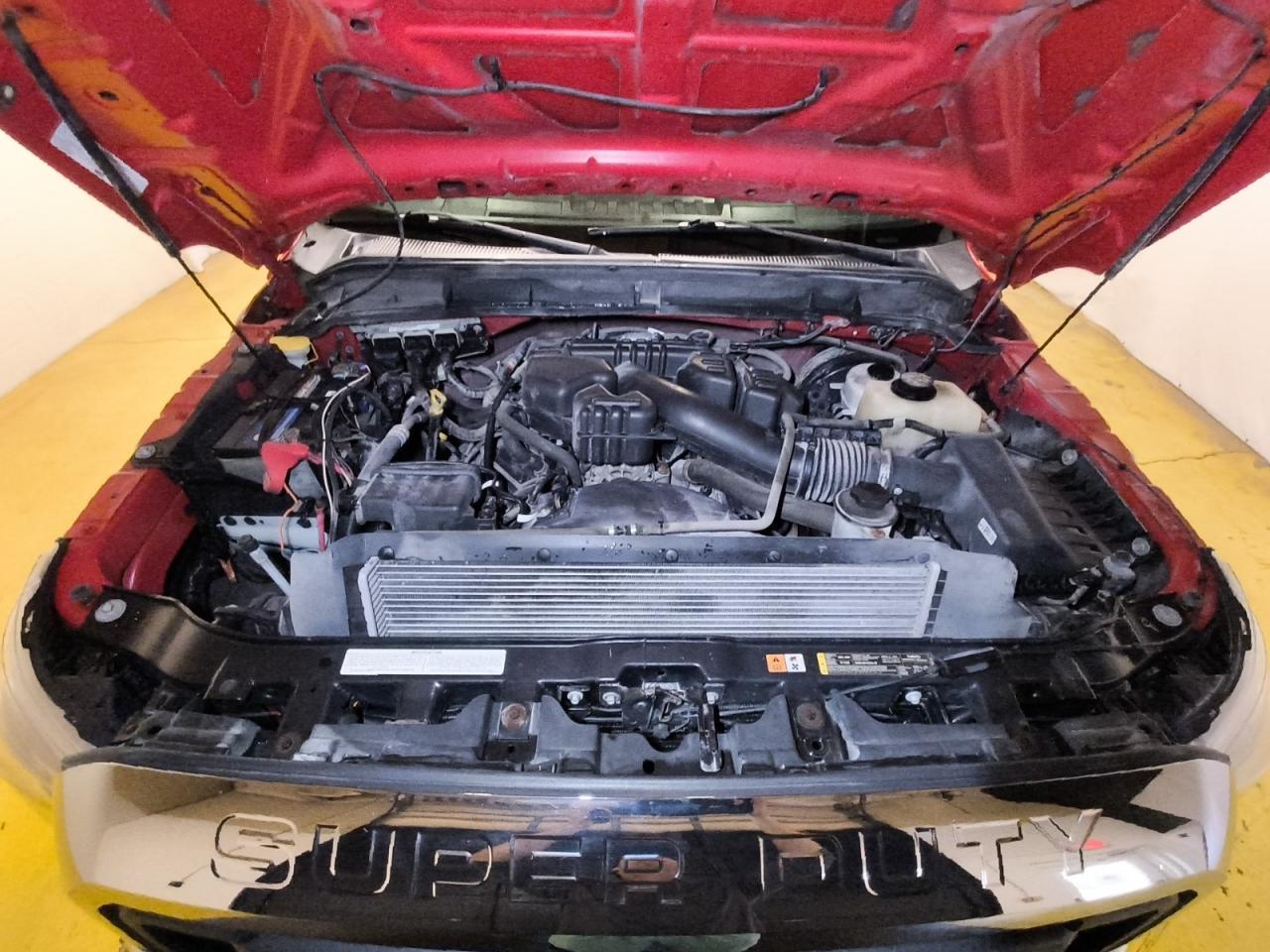 2015 Ford F250 Super Duty Red vin: 1FTBF2B67FEC41862 Damage: Air Conditioner, Blows Warm, Repair Required
