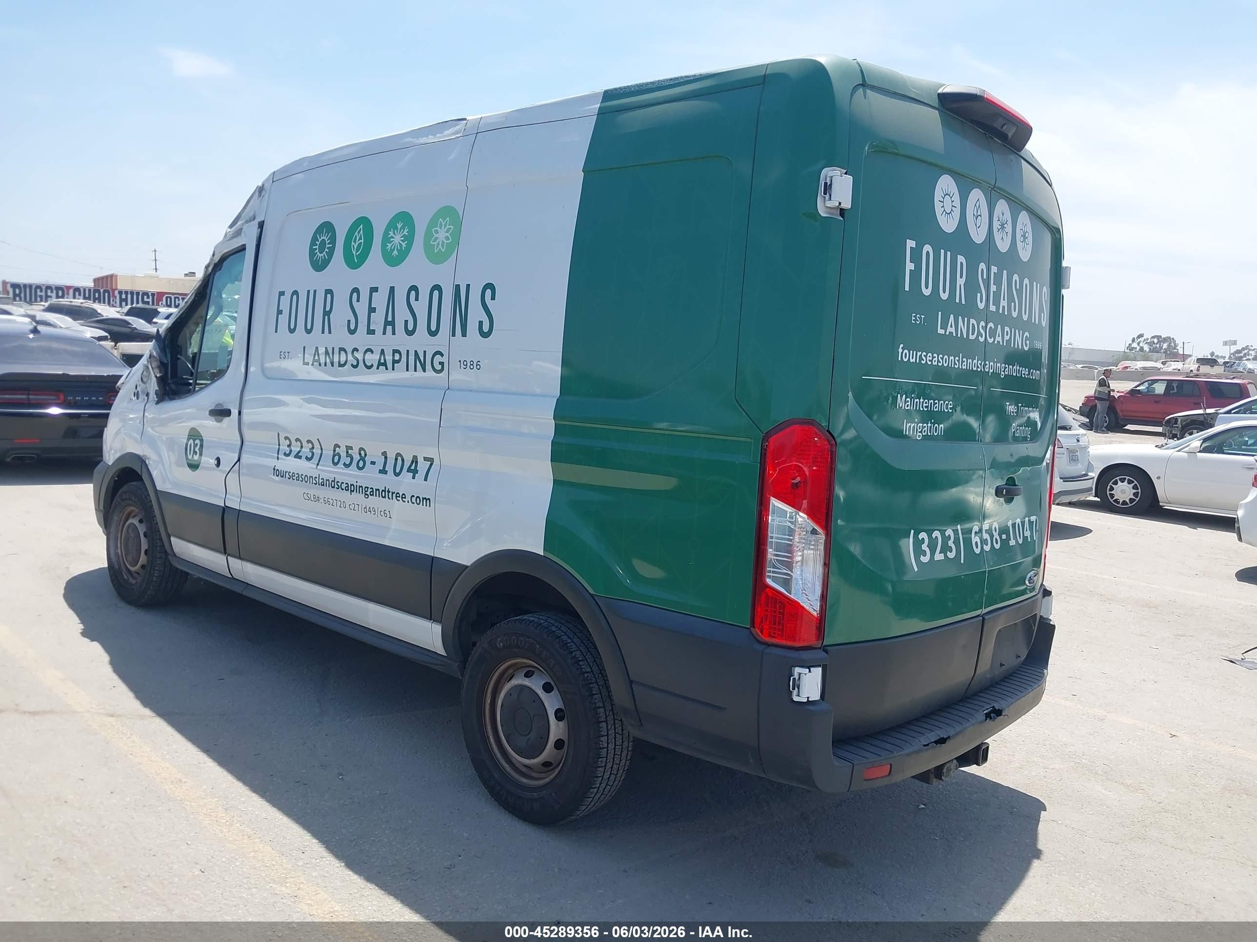 2020 Ford Transit-250 White vin: 1FTBR1C81LKB69569