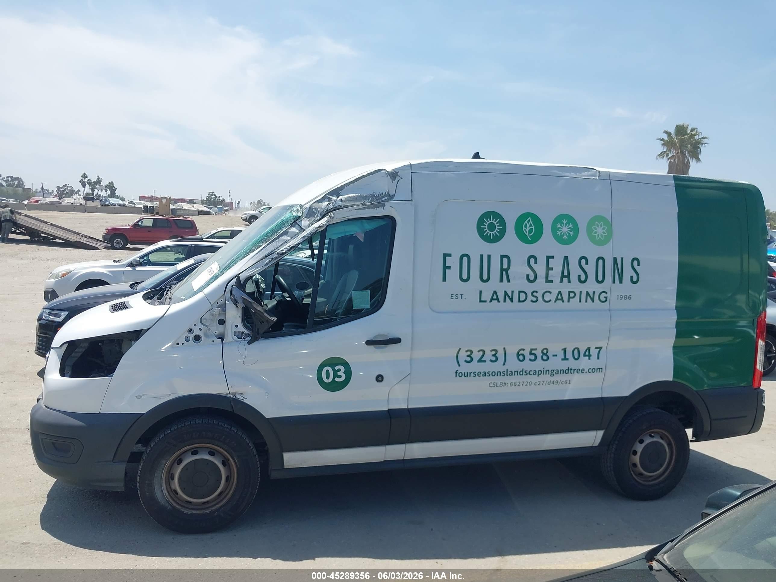 2020 Ford Transit-250 White vin: 1FTBR1C81LKB69569