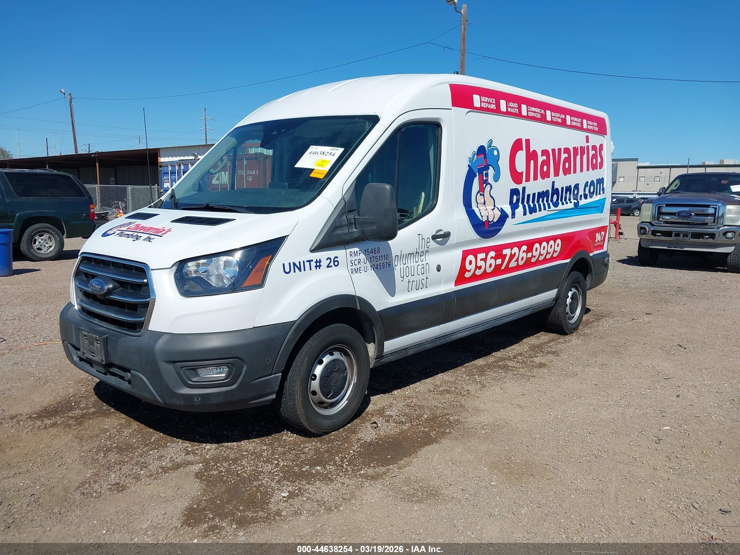 2020 Ford Transit-250   White vin: 1FTBR1C85LKB61703