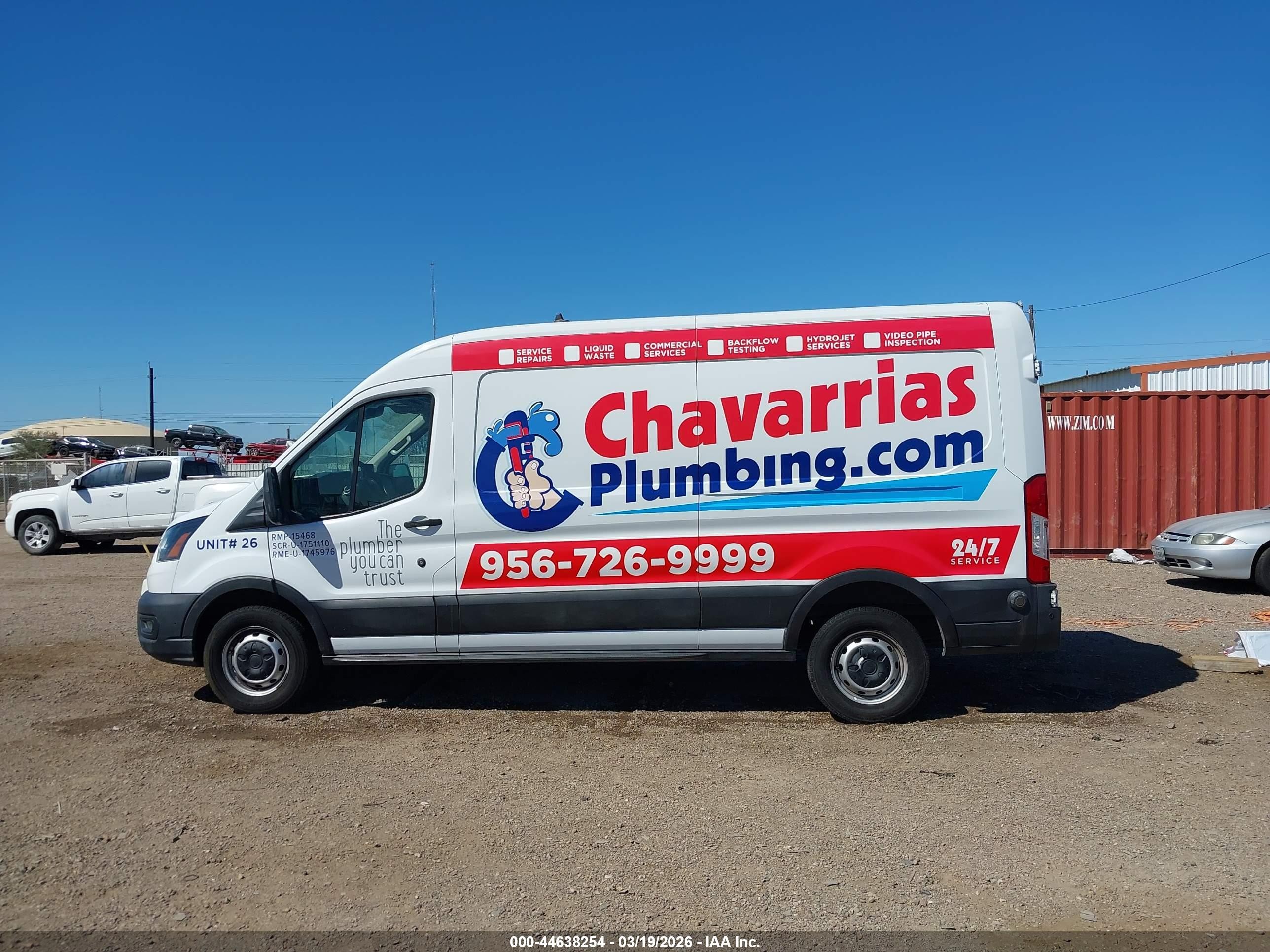 2020 Ford Transit-250   White vin: 1FTBR1C85LKB61703