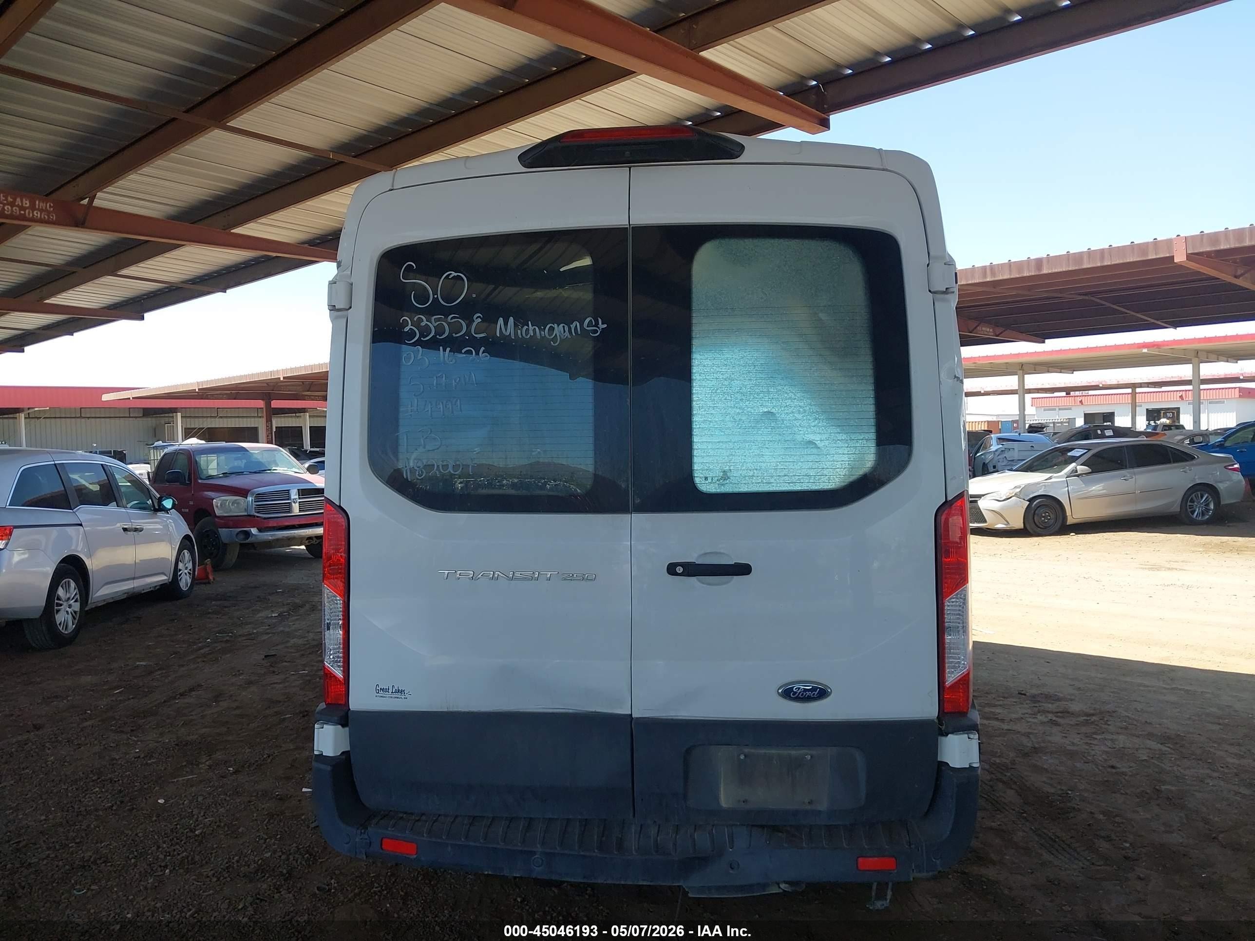 2023 Ford Transit-250   White vin: 1FTBR1C89PKA82007