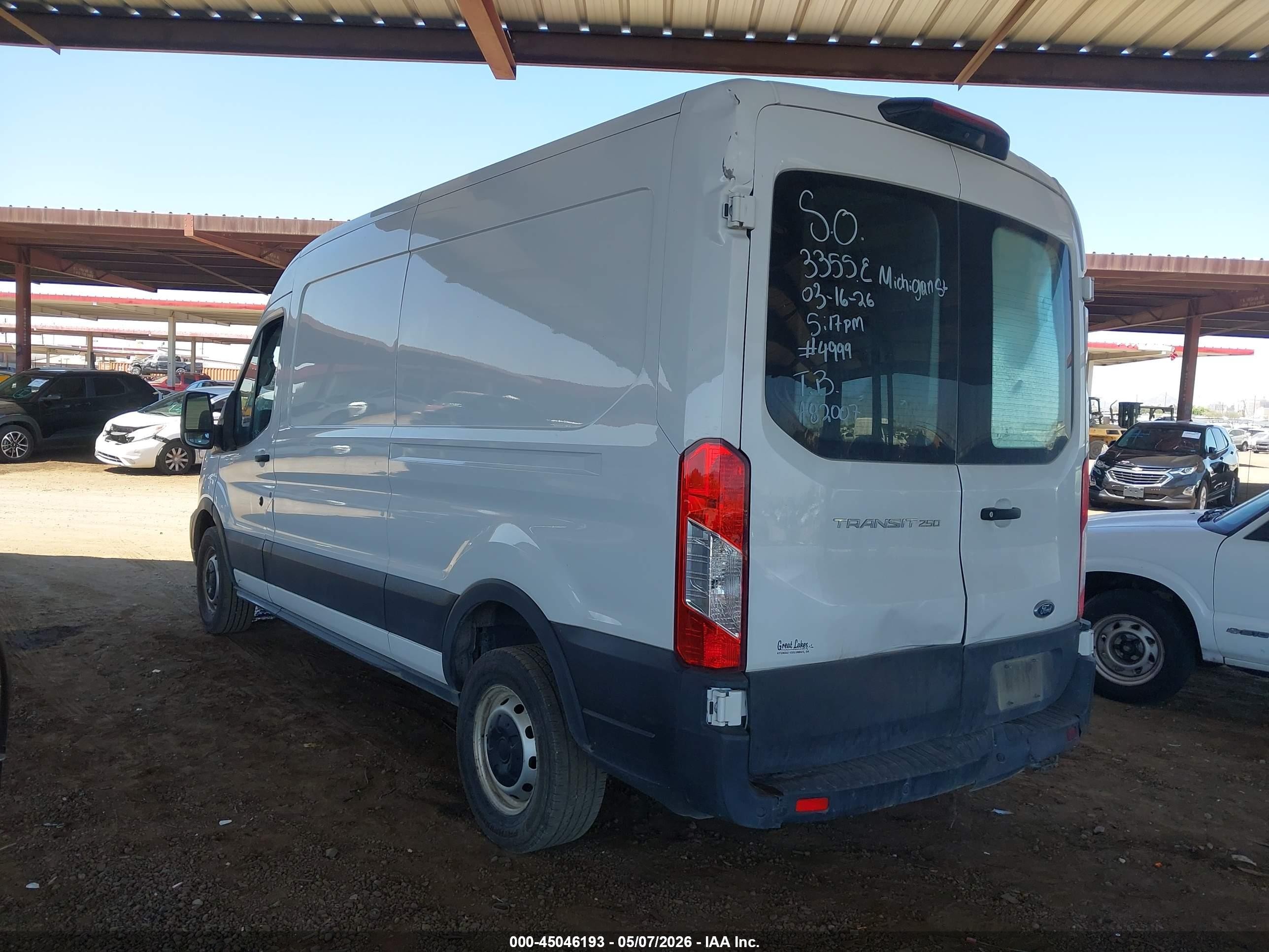 2023 Ford Transit-250   White vin: 1FTBR1C89PKA82007