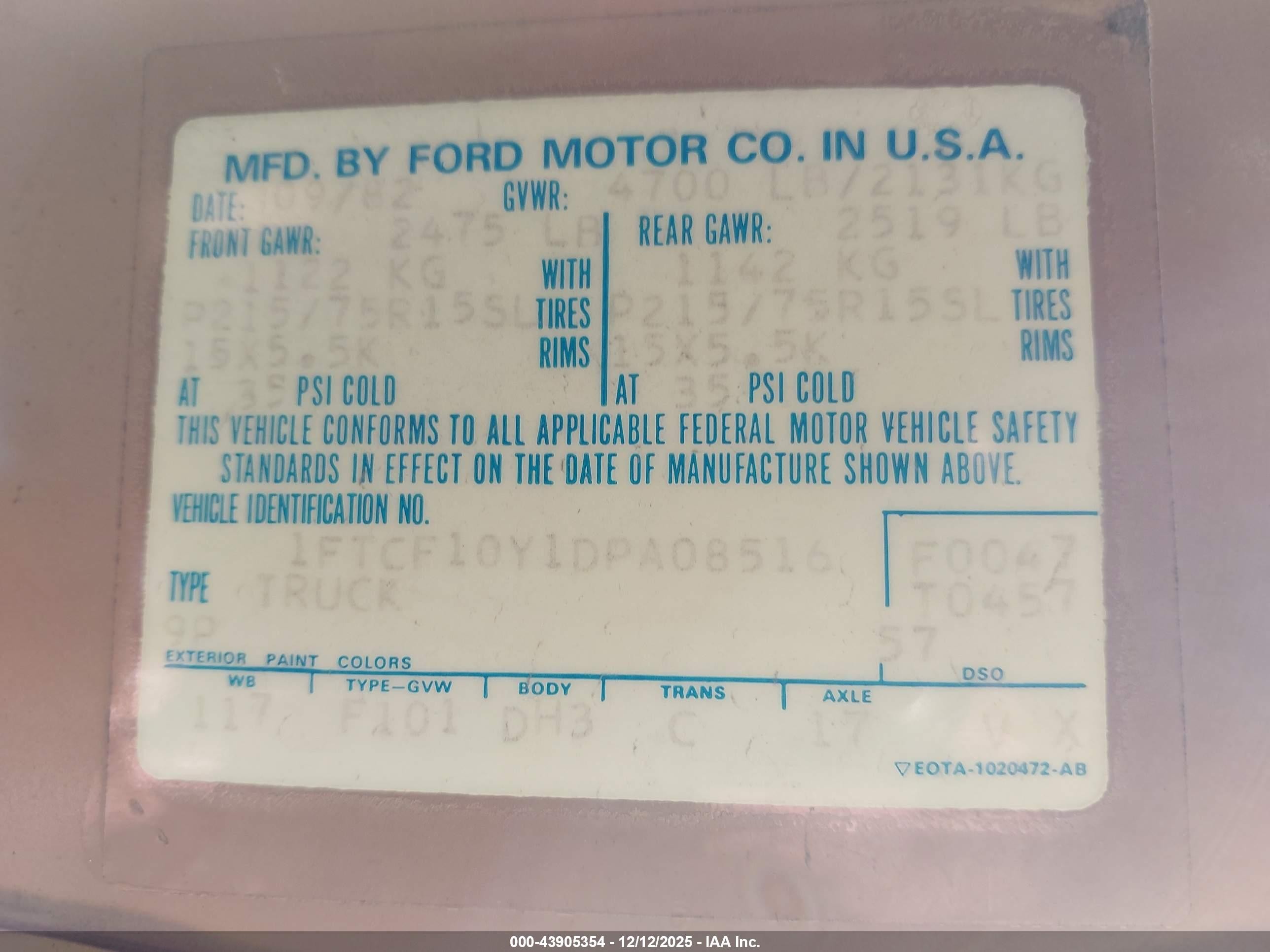 1983 Ford F100   Brown vin: 1FTCF10Y1DPA08516