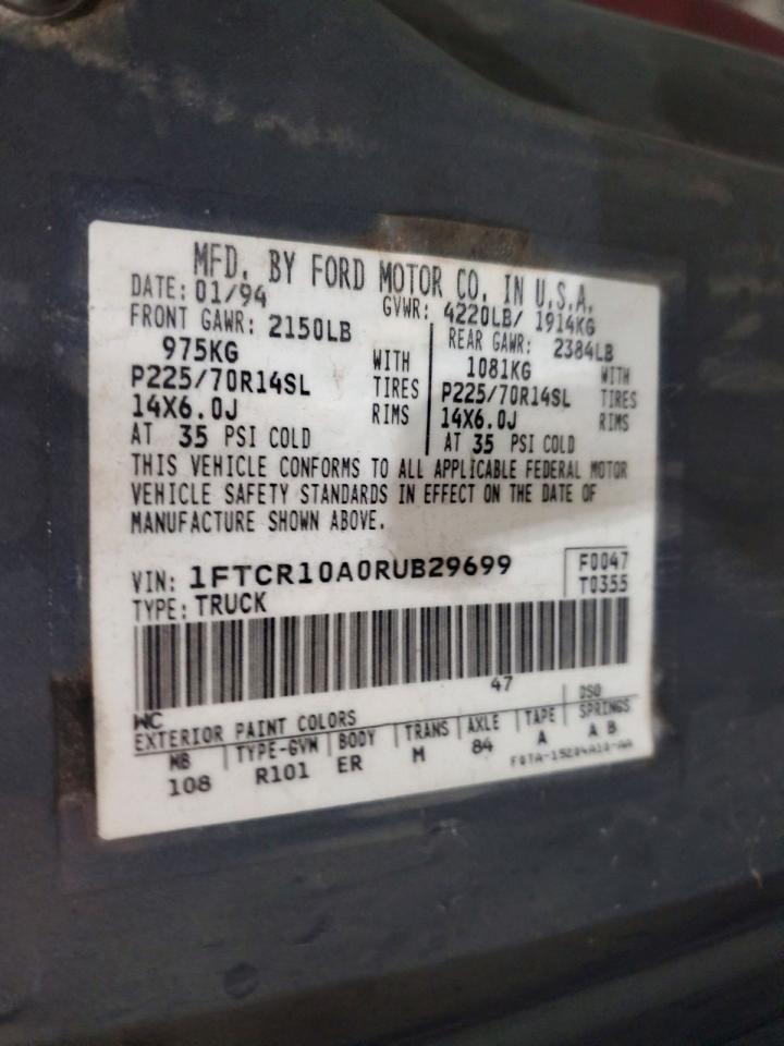 1994 Ford Ranger Gray vin: 1FTCR10A0RUB29699