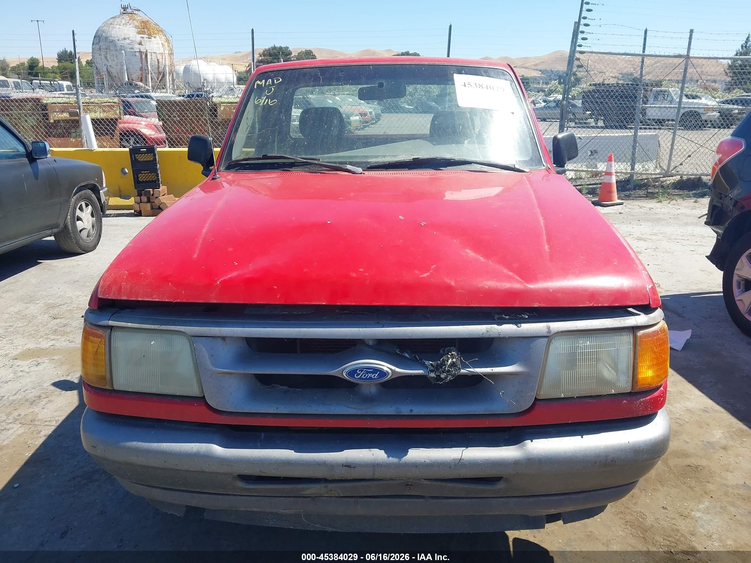 1997 Ford Ranger Splash/xl/xlt Red vin: 1FTCR10A0VUA46493