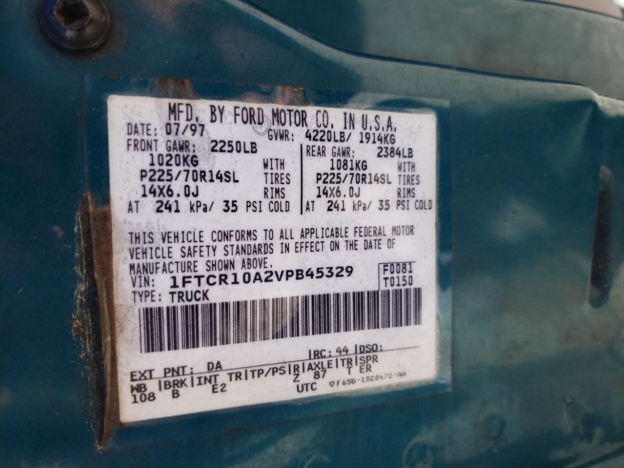 1997 Ford Ranger Green vin: 1FTCR10A2VPB45329