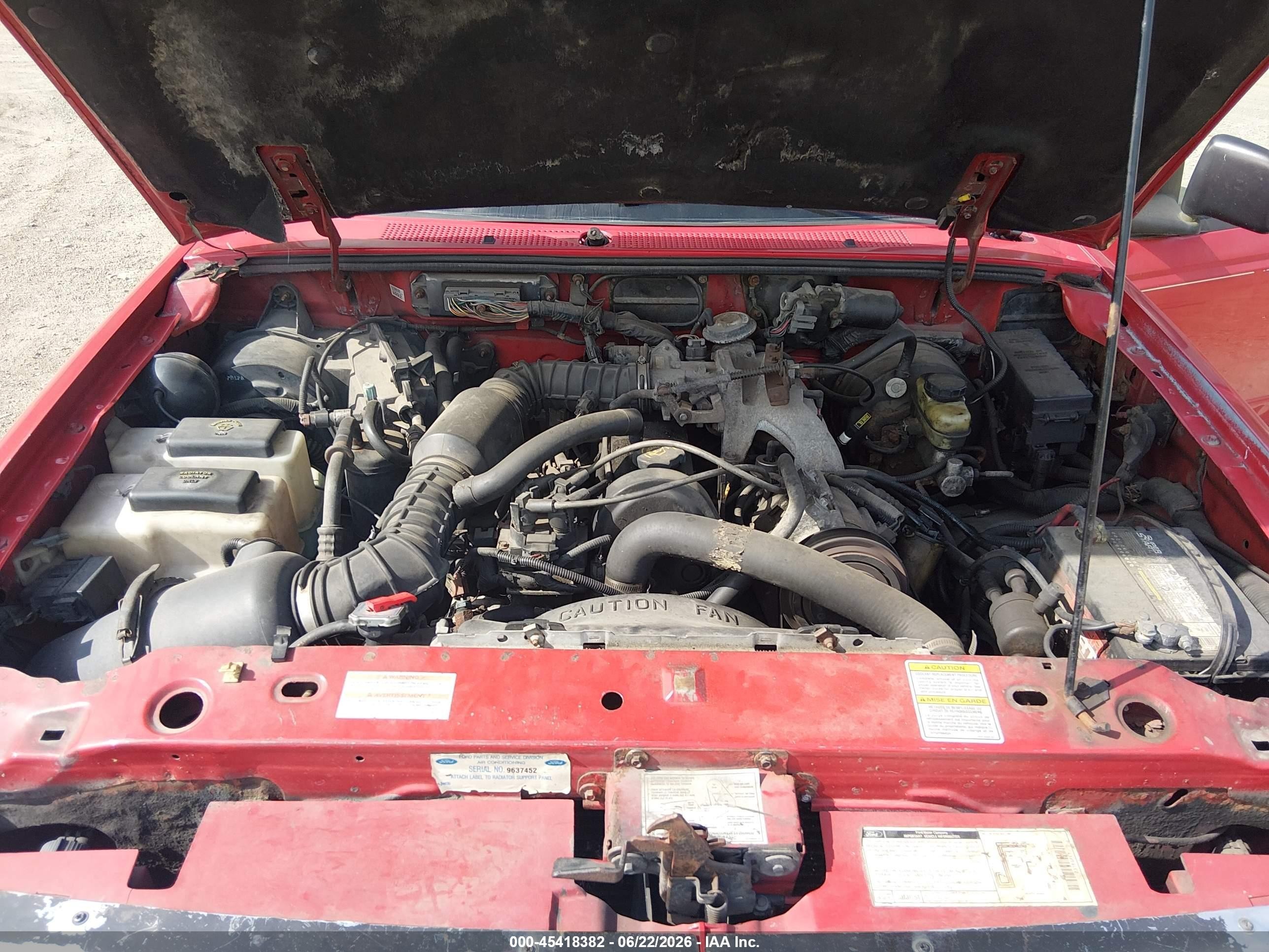 1997 Ford Ranger Splash/xl/xlt Red vin: 1FTCR10A2VUC16191