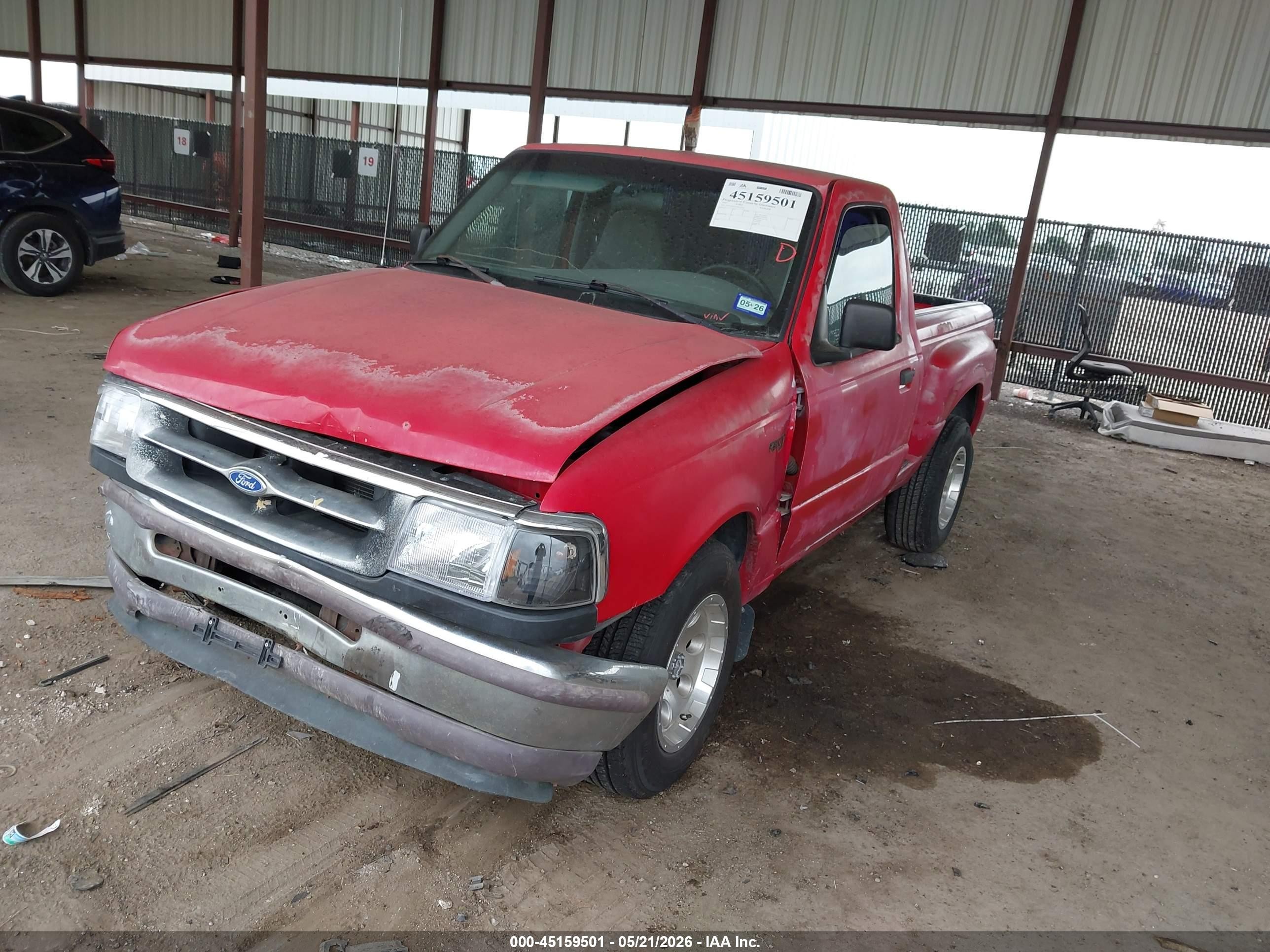 1997 Ford Ranger Splash/xl/xlt Red vin: 1FTCR10A5VPA54703