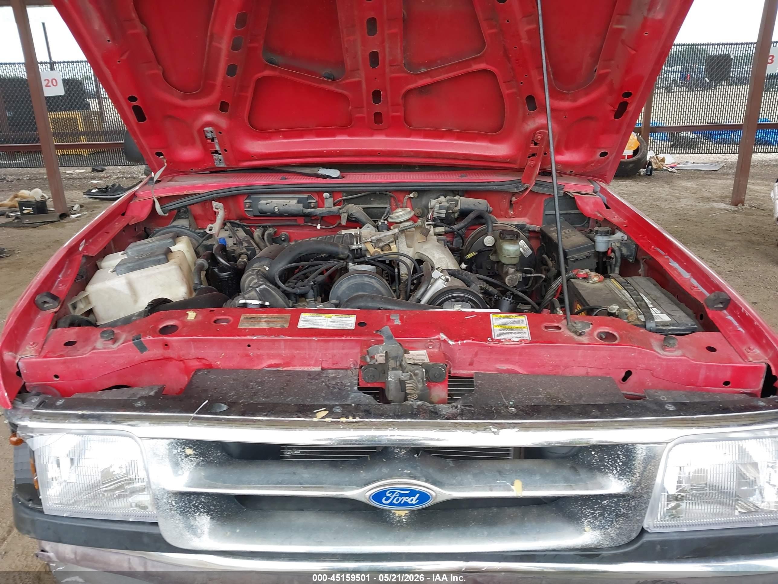 1997 Ford Ranger Splash/xl/xlt Red vin: 1FTCR10A5VPA54703