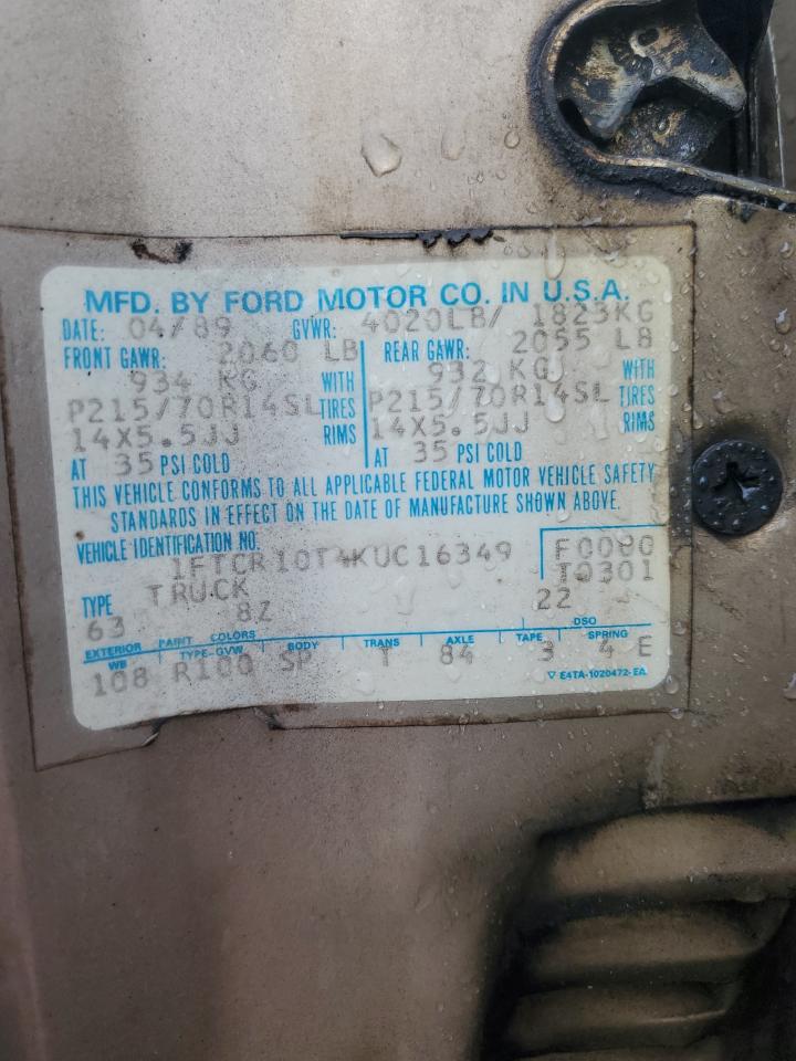 1989 Ford Ranger Gray vin: 1FTCR10T4KUC16349