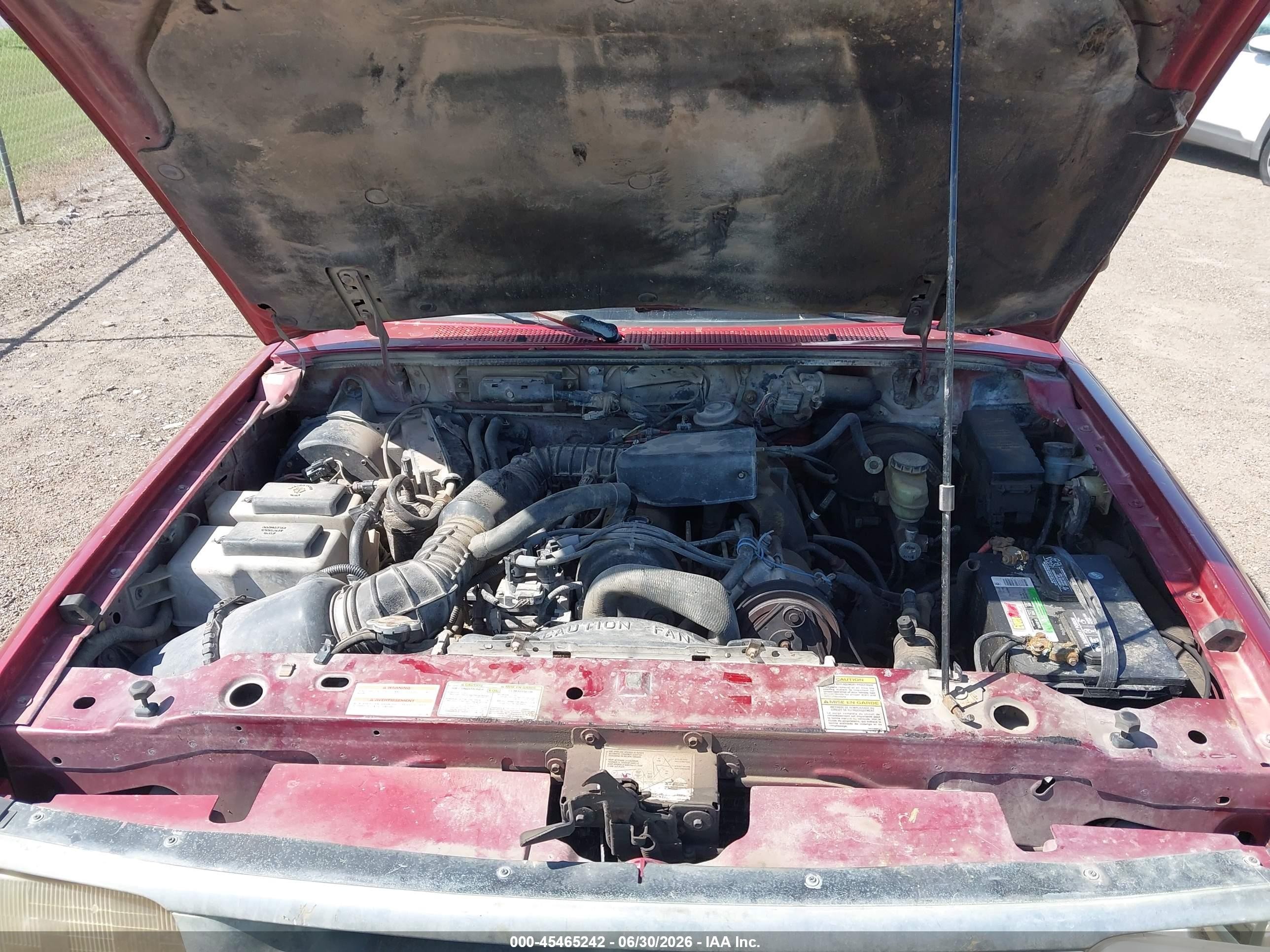 1997 Ford Ranger Xl/xlt Red vin: 1FTCR14A1VTA16581