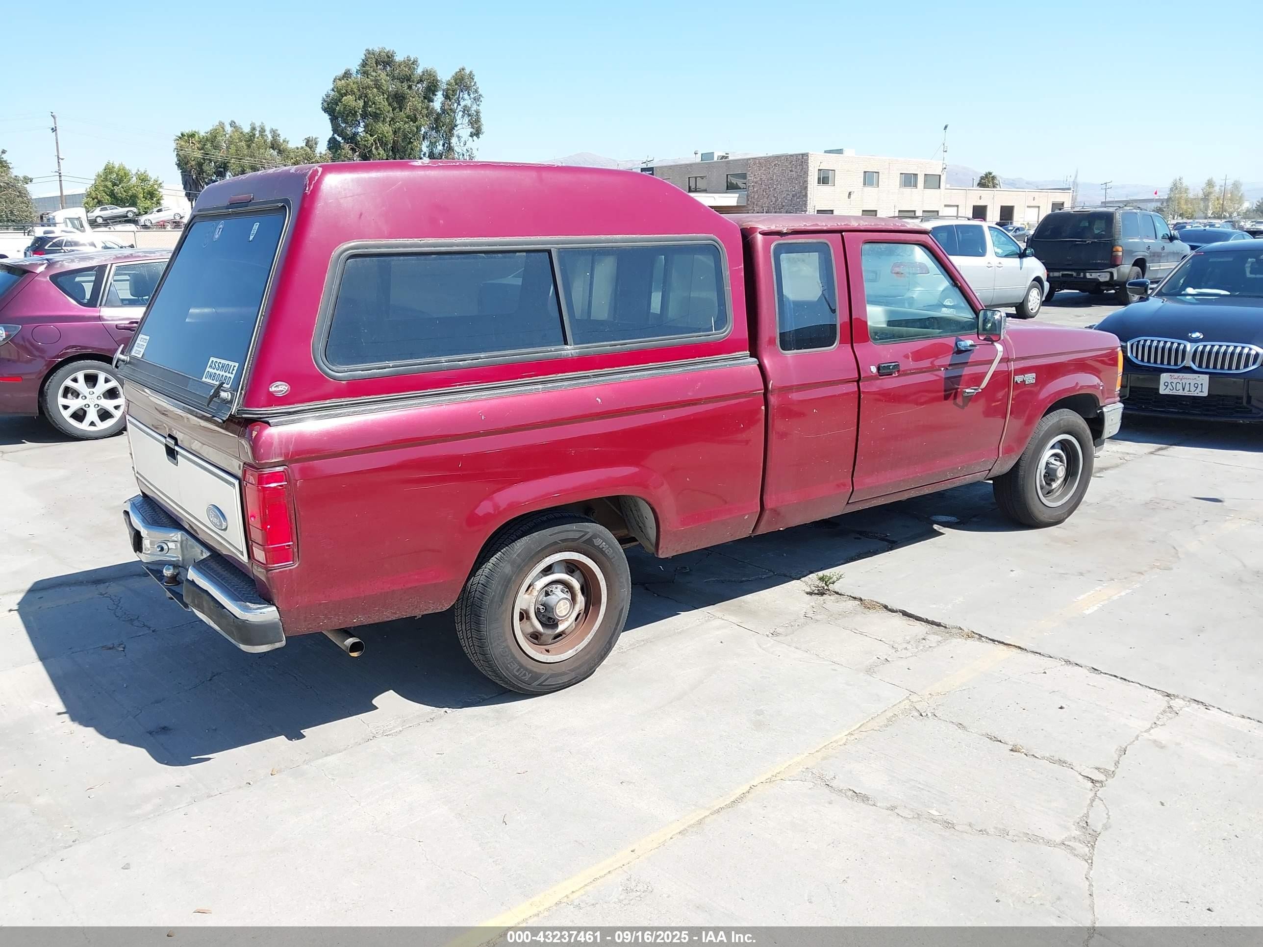1989 Ford Ranger Super Cab Red vin: 1FTCR14T5KPA33096