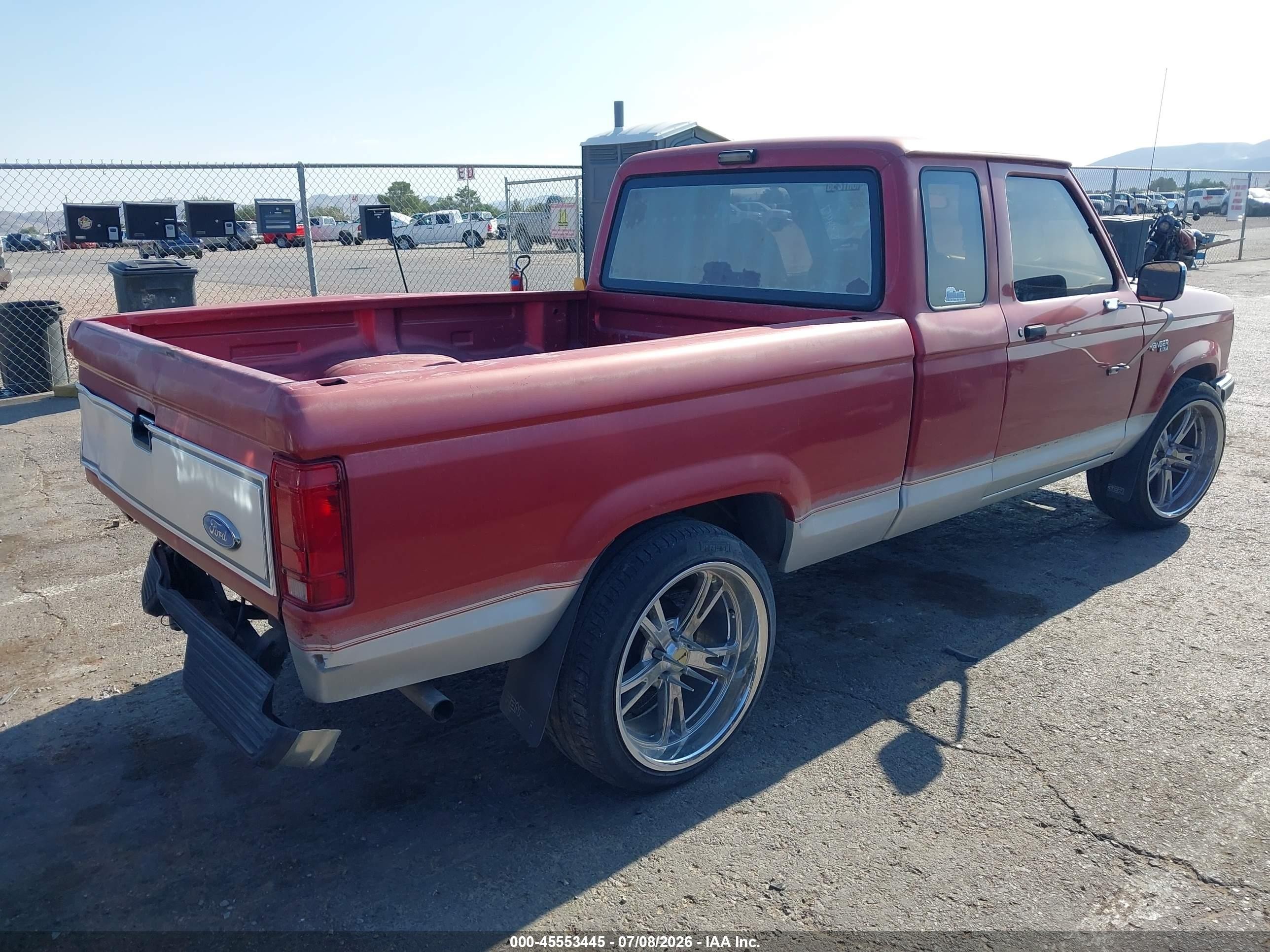 1991 Ford Ranger Super Cab Red vin: 1FTCR14U0MPA88146