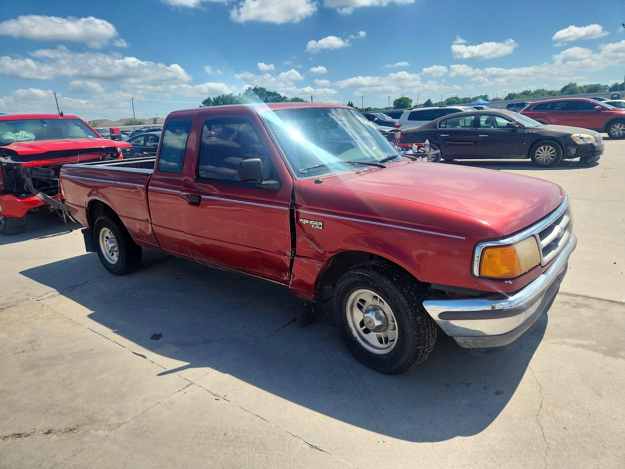 1997 Ford Ranger Super Cab Red vin: 1FTCR14U0VPB02872