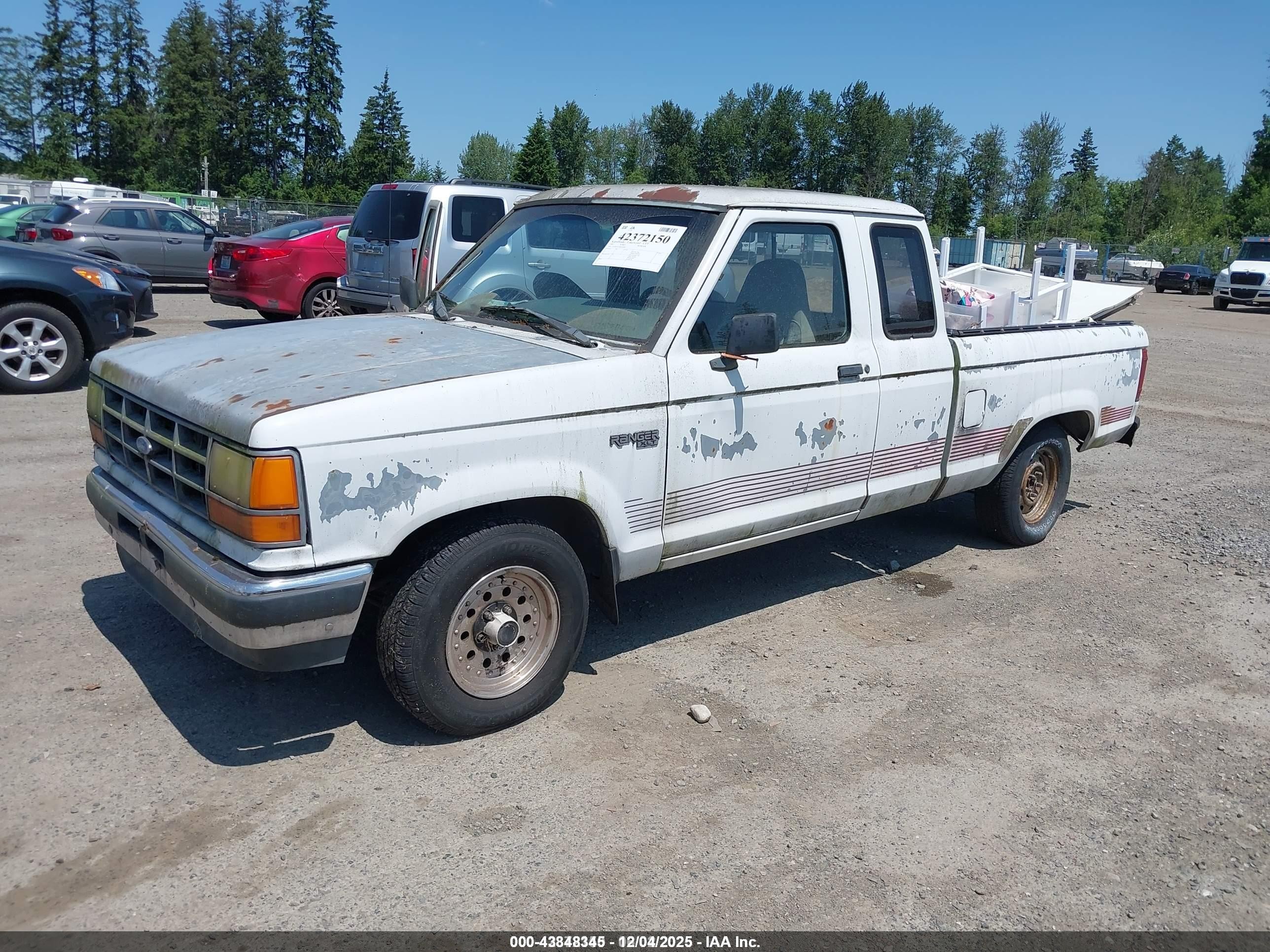 1992 Ford Ranger Super Cab White vin: 1FTCR14U2NPA90708