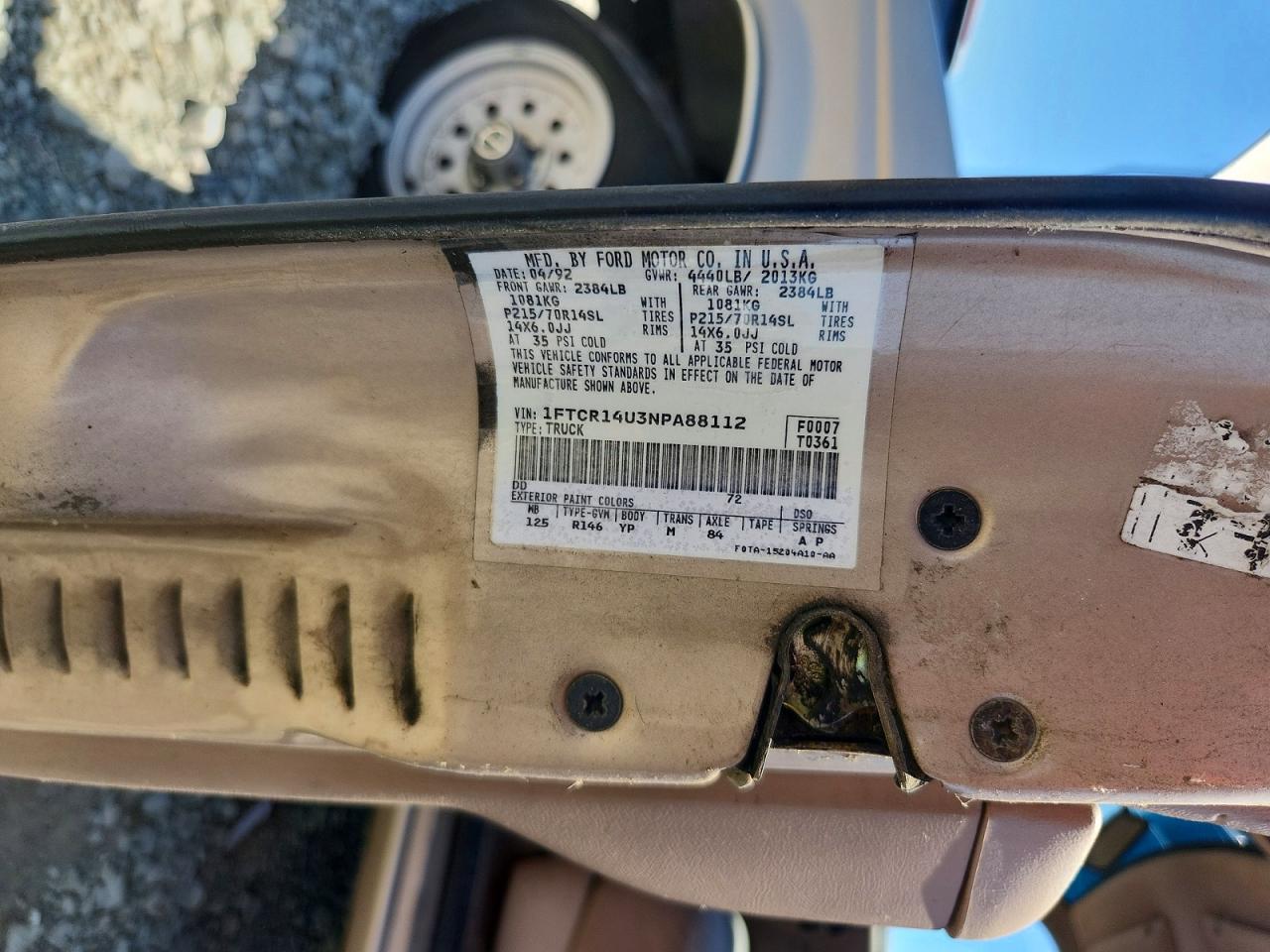 1992 Ford Ranger Super Cab Tan vin: 1FTCR14U3NPA88112