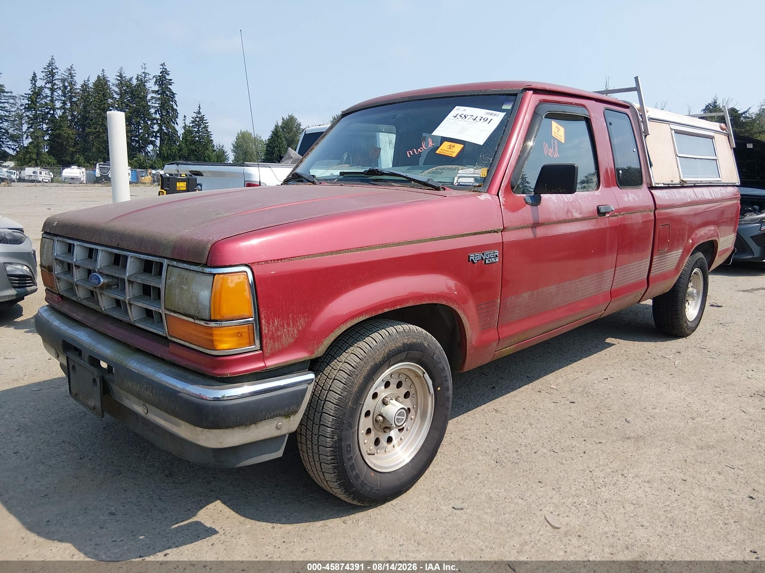 1992 Ford Ranger Super Cab Red vin: 1FTCR14U3NTA56753