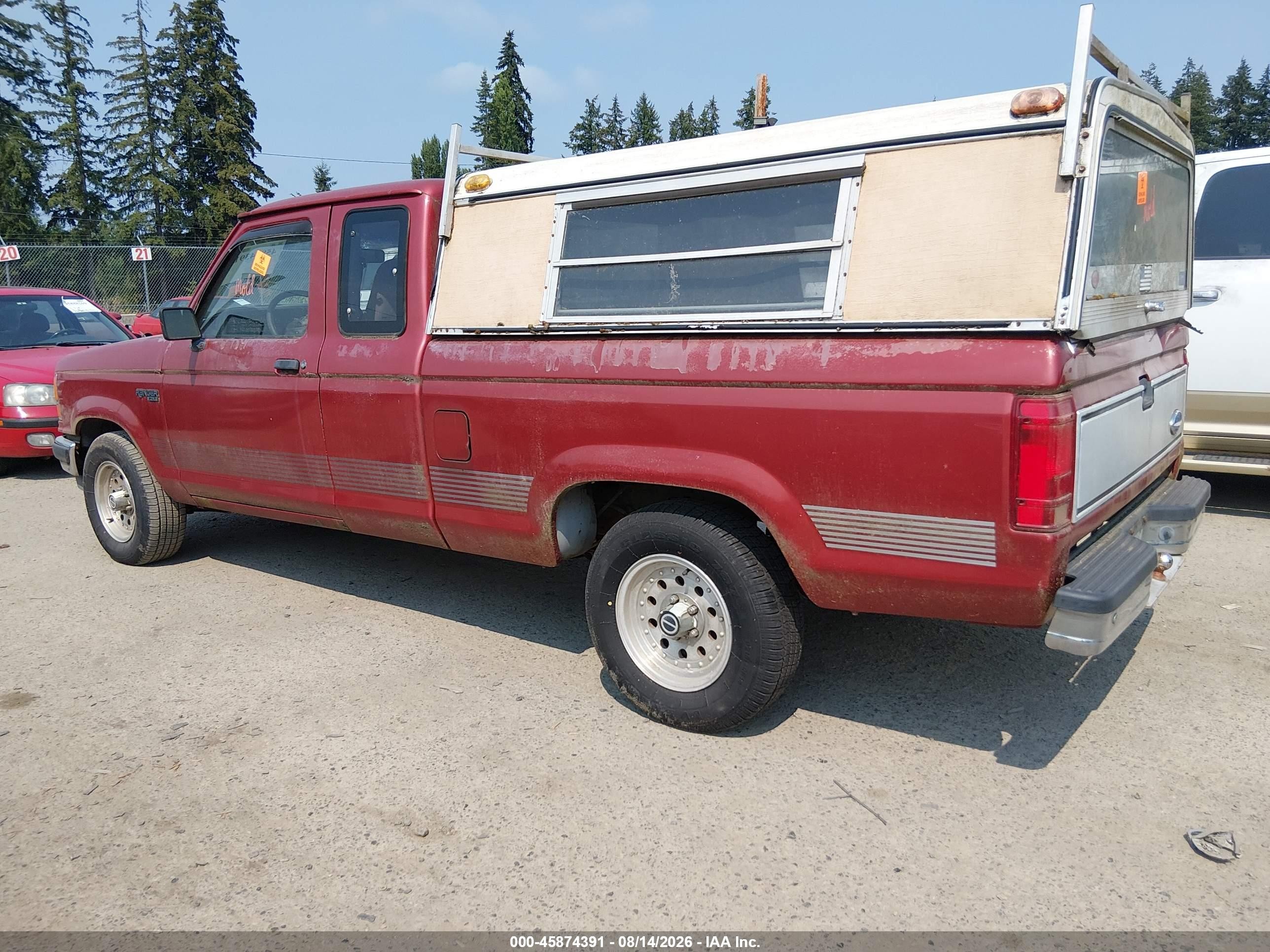 1992 Ford Ranger Super Cab Red vin: 1FTCR14U3NTA56753