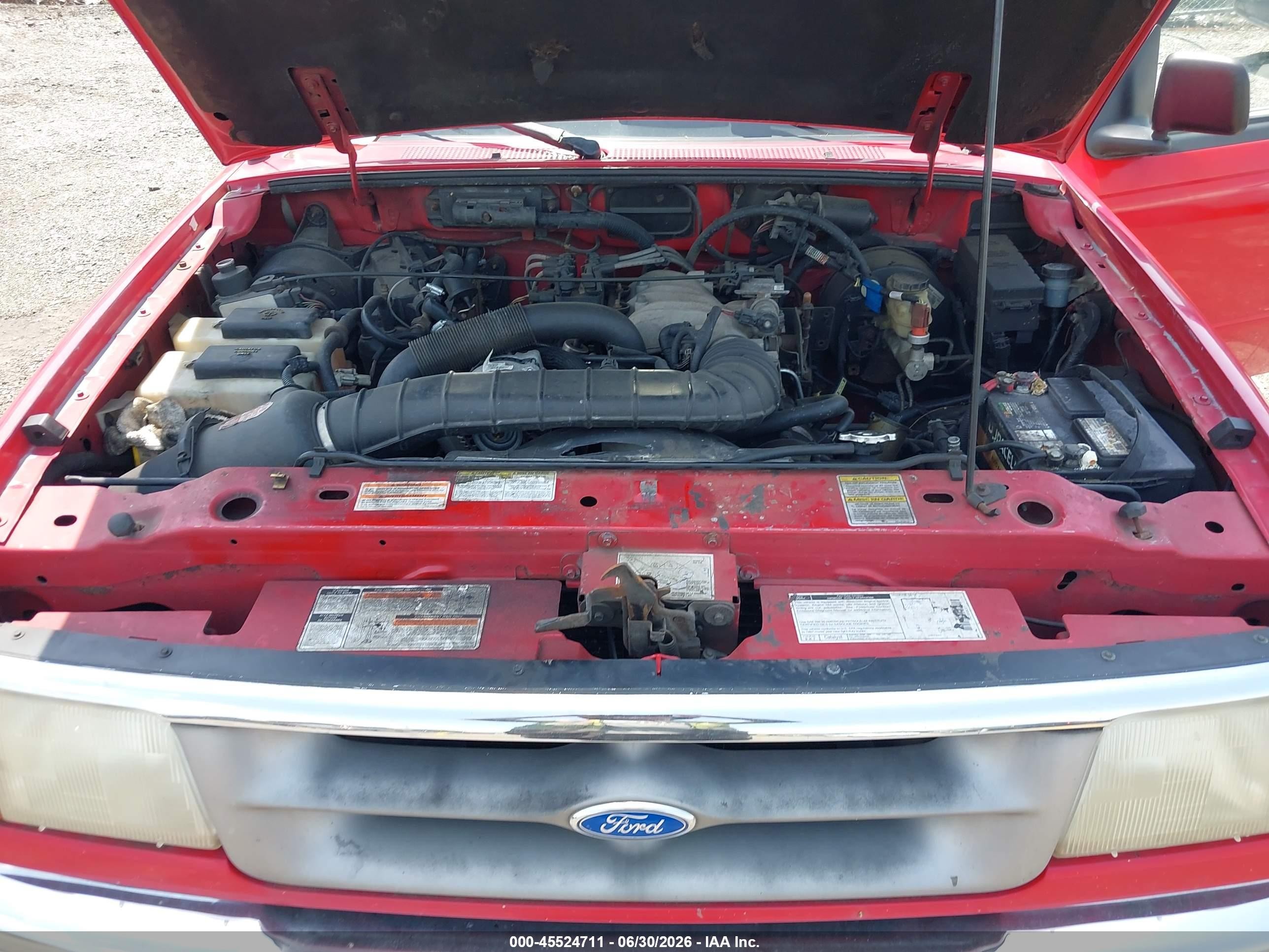 1997 Ford Ranger Splash/xl/xlt Red vin: 1FTCR14U4VPB16287