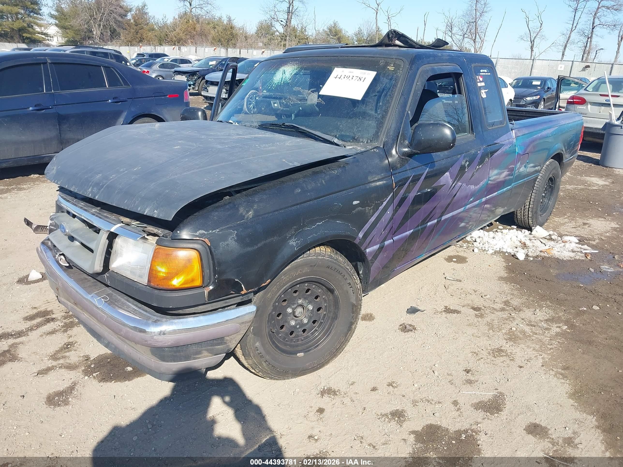 1993 Ford Ranger Super Cab Black vin: 1FTCR14U7PTA66642