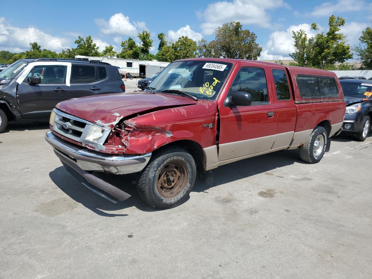 1997 Ford Ranger Super Cab Red vin: 1FTCR14X0VPA12468
