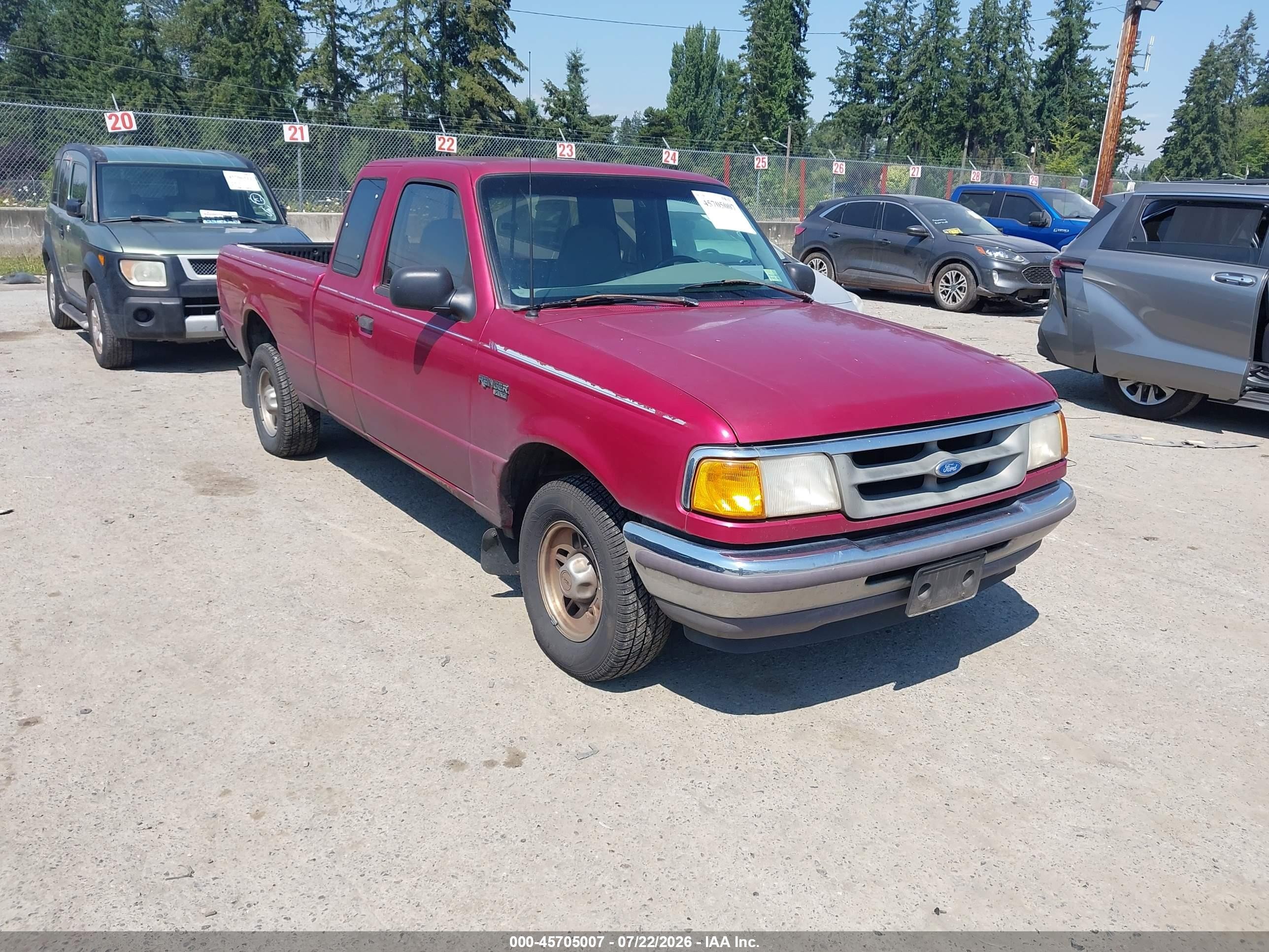 1996 Ford Ranger Super Cab Red vin: 1FTCR14X1TPB27349