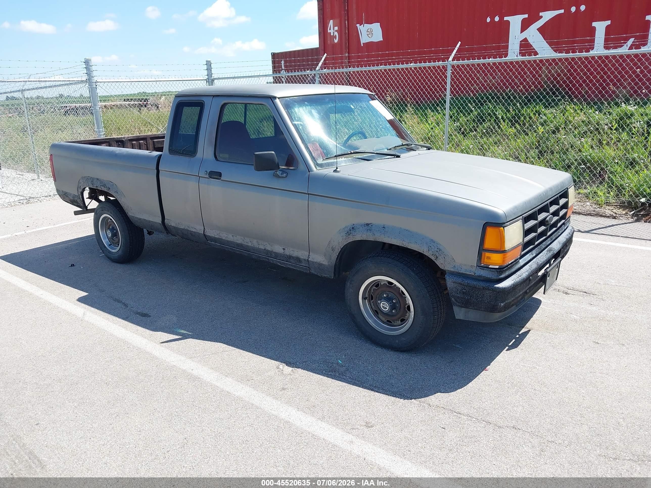1991 Ford Ranger Super Cab Серый vin: 1FTCR14X3MPA90242