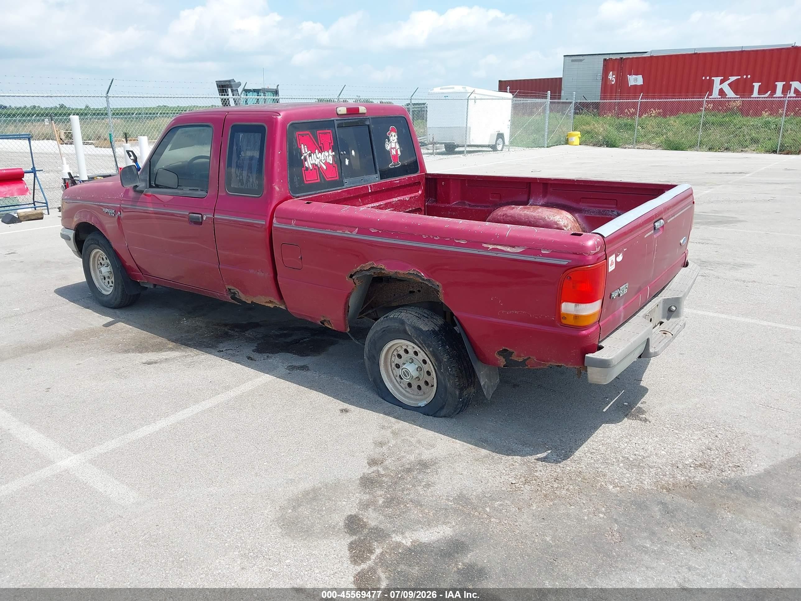 1993 Ford Ranger Super Cab Red vin: 1FTCR14X4PPA99875