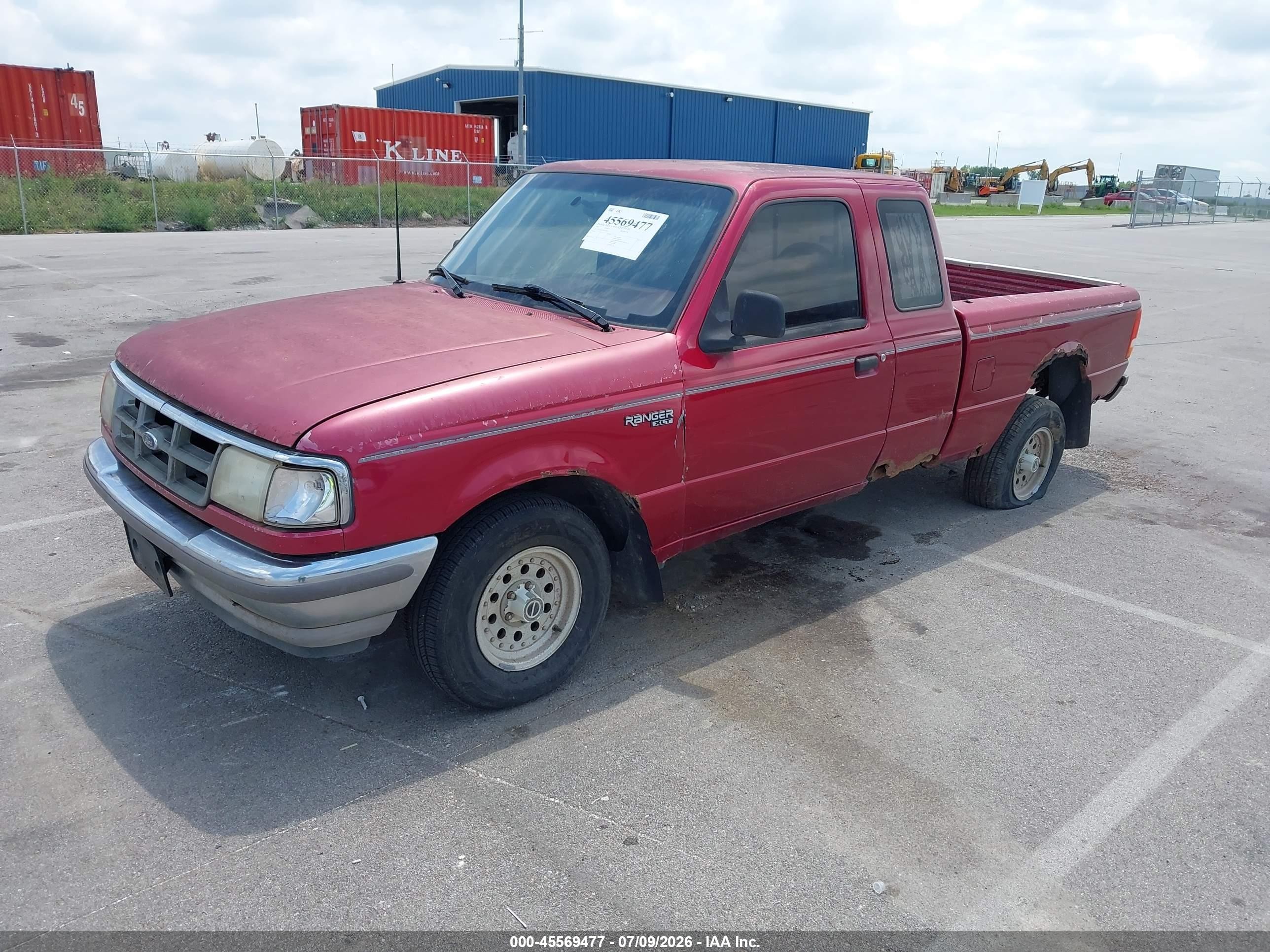1993 Ford Ranger Super Cab Red vin: 1FTCR14X4PPA99875