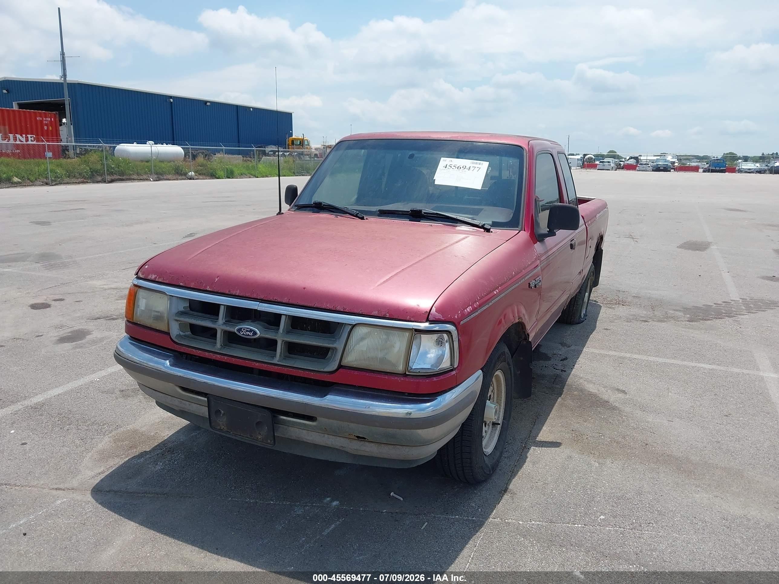 1993 Ford Ranger Super Cab Red vin: 1FTCR14X4PPA99875