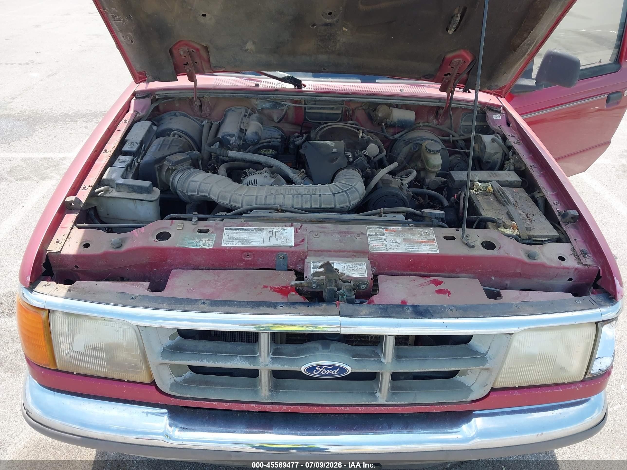 1993 Ford Ranger Super Cab Red vin: 1FTCR14X4PPA99875