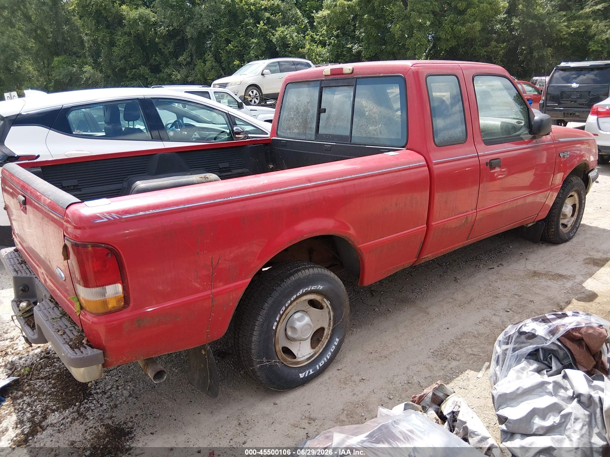 1996 Ford Ranger Super Cab Red vin: 1FTCR14X4TPA54364