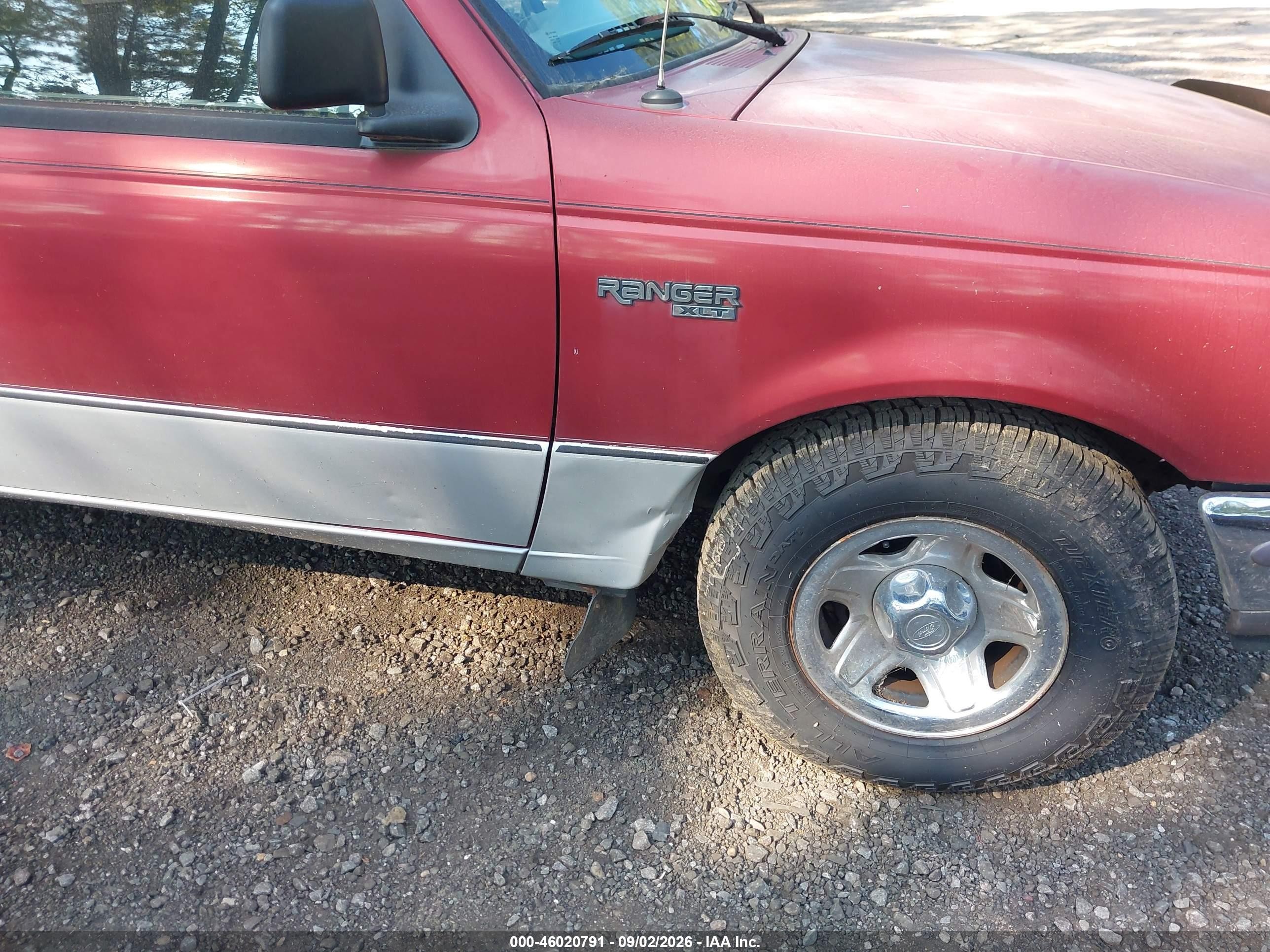 1997 Ford Ranger Splash/xlt Red vin: 1FTCR14X5VTA56845